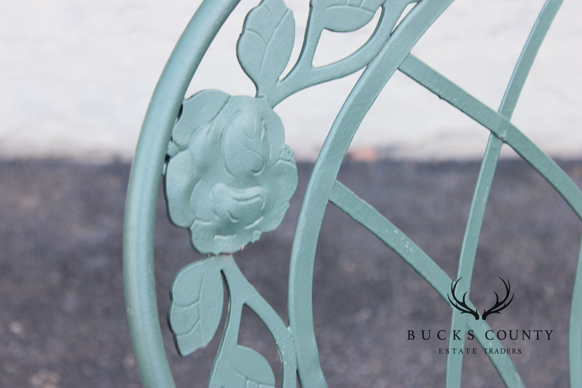 Wrought Iron Outdoor Garden Bench With Rose Motif