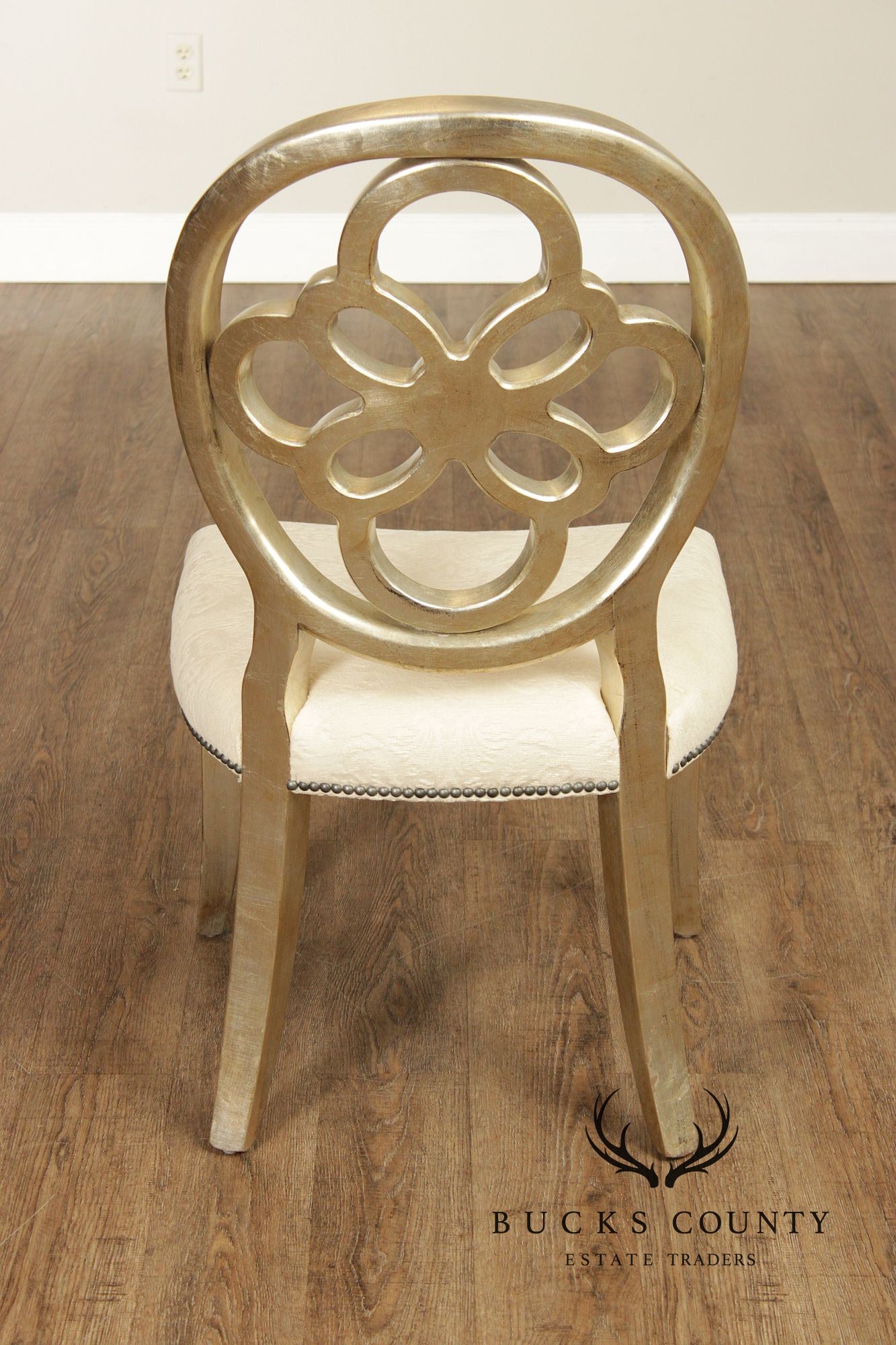 Henredon Set of Four Silver Leaf Side Dining Chairs