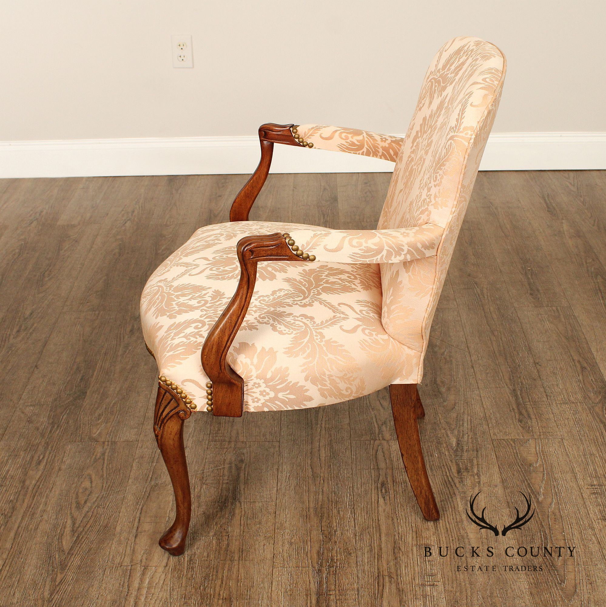 Hickory Chair Queen Anne Style Mahogany Armchair