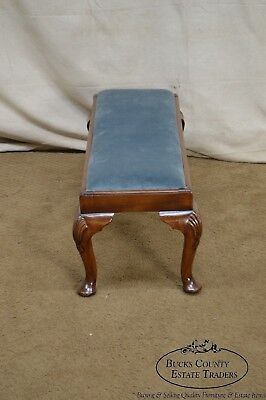 Queen Anne Style Custom Mahogany Long Footstool