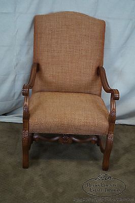Quality Renaissance Style Carved Frame Arm Chair