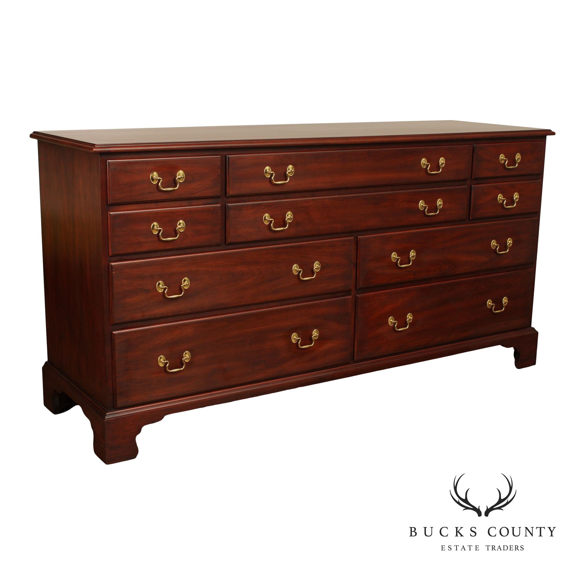 Henkel Harris Chippendale Style Cherry Long Dresser