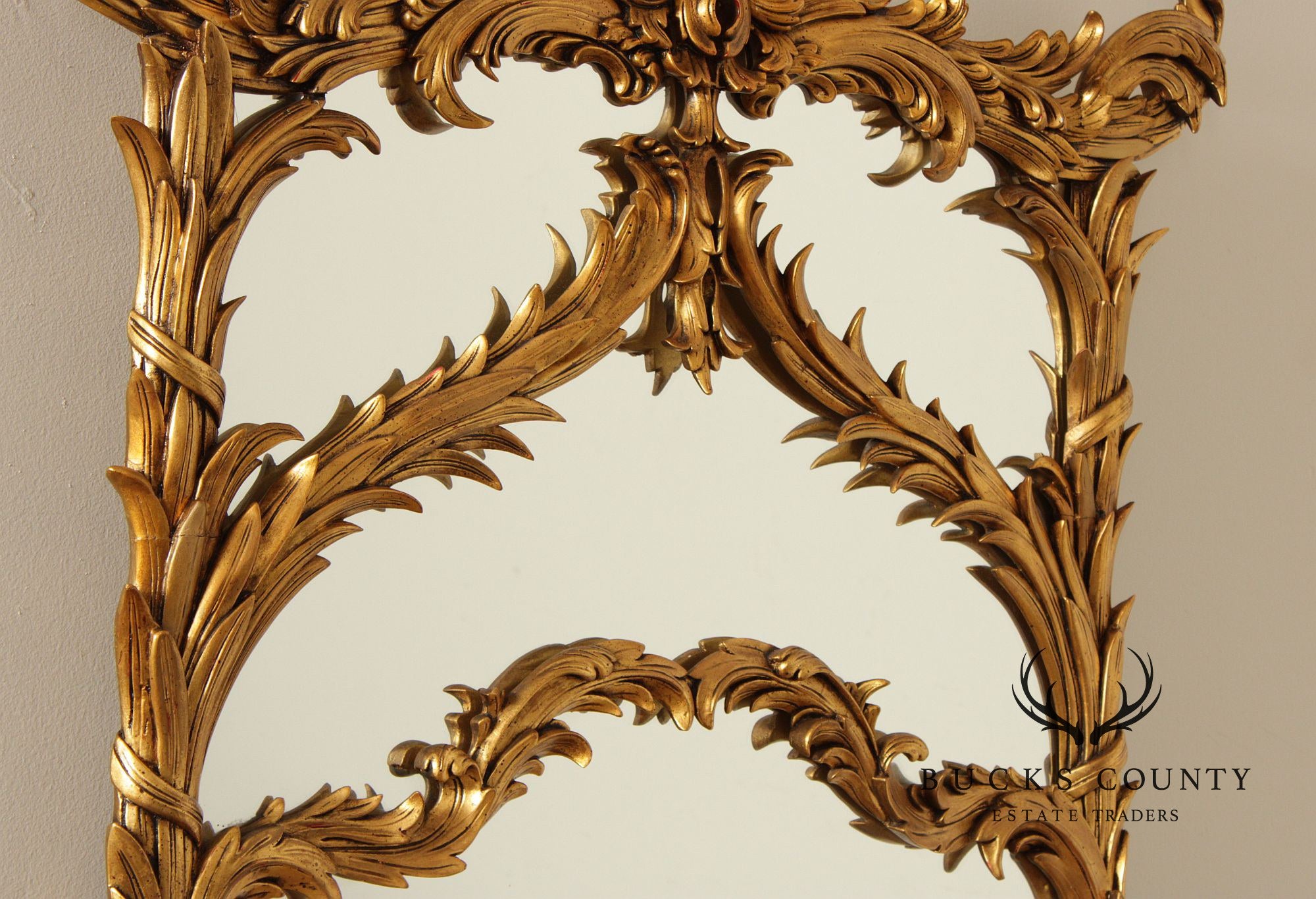 Italian Rococo Style Giltwood Full-Length Wall Mirror