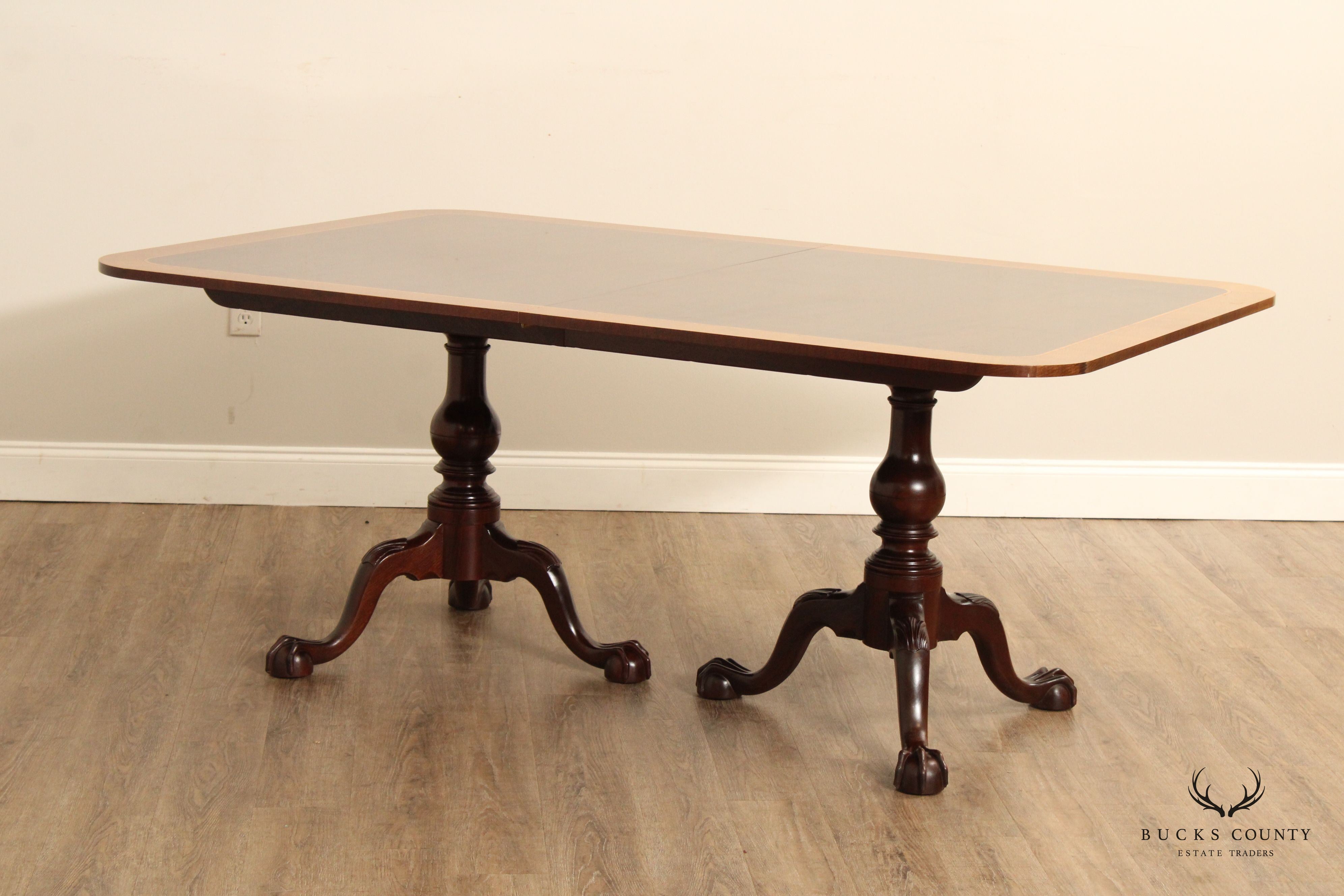 Stickley Colonial Williamsburg Double Pedestal Mahogany Dining Table