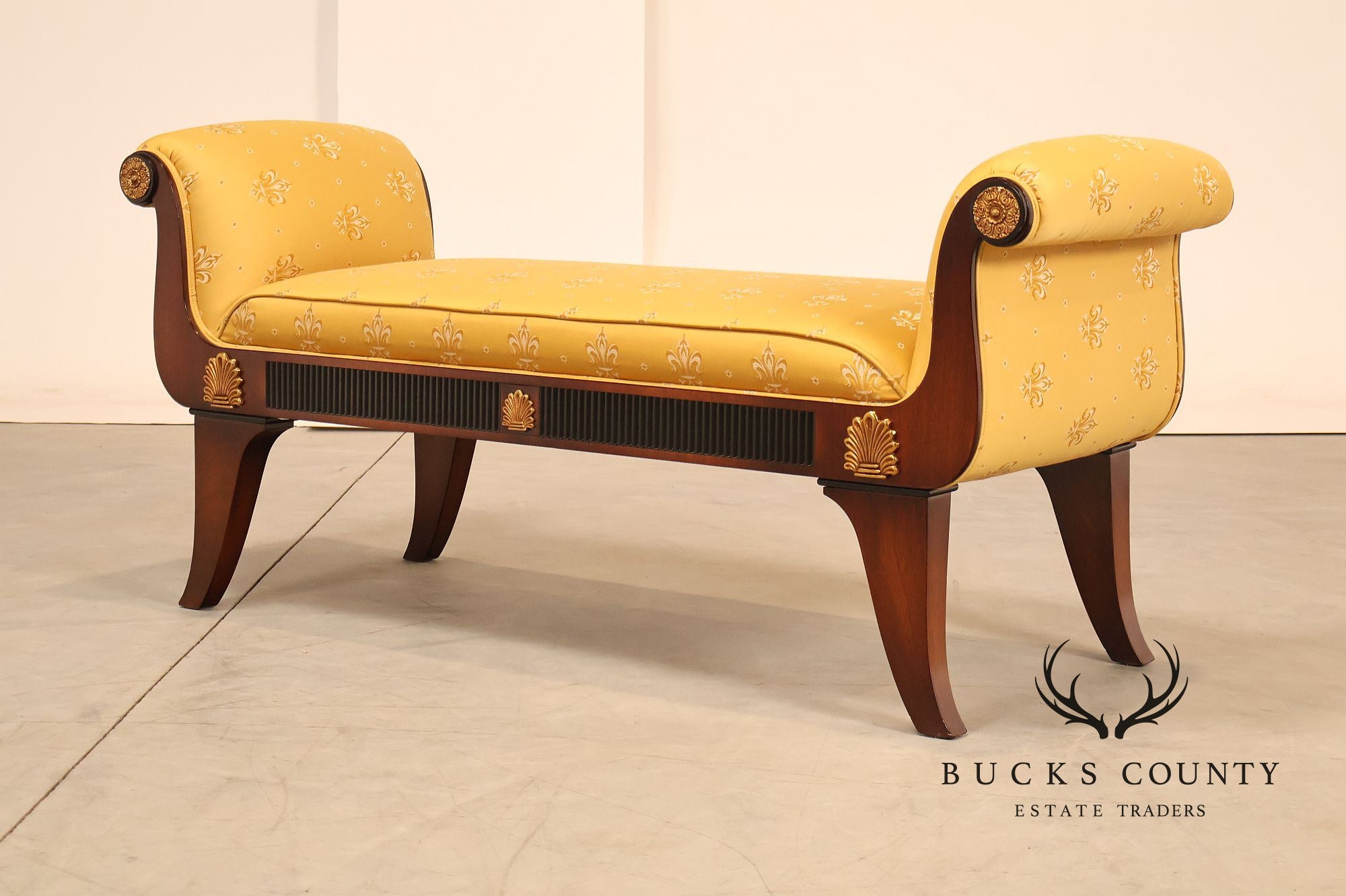 Mariner Furniture Empire Style Mahogany Window Bench