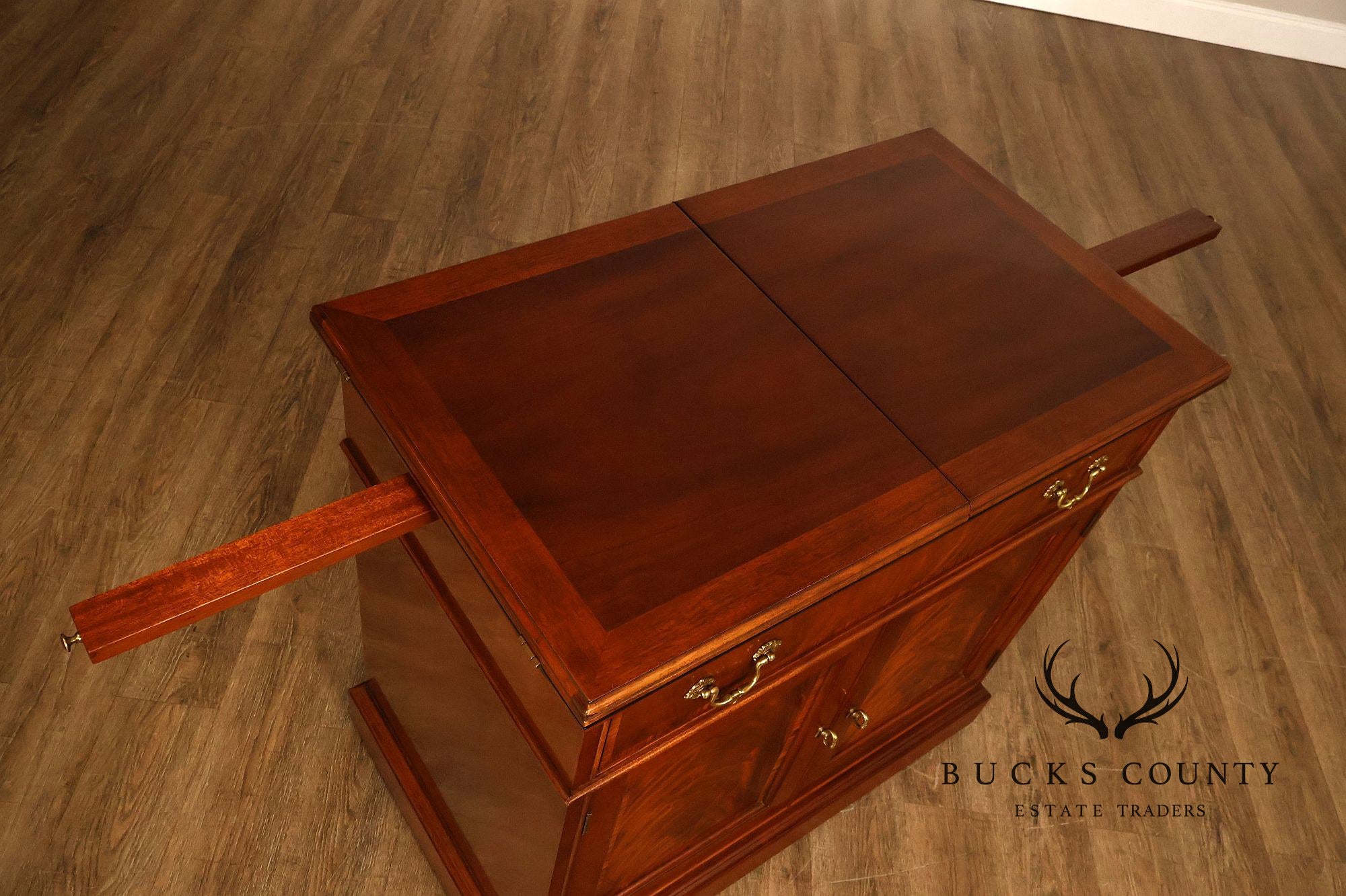 Stickley Traditional Mahogany Flip-Top Server Cabinet