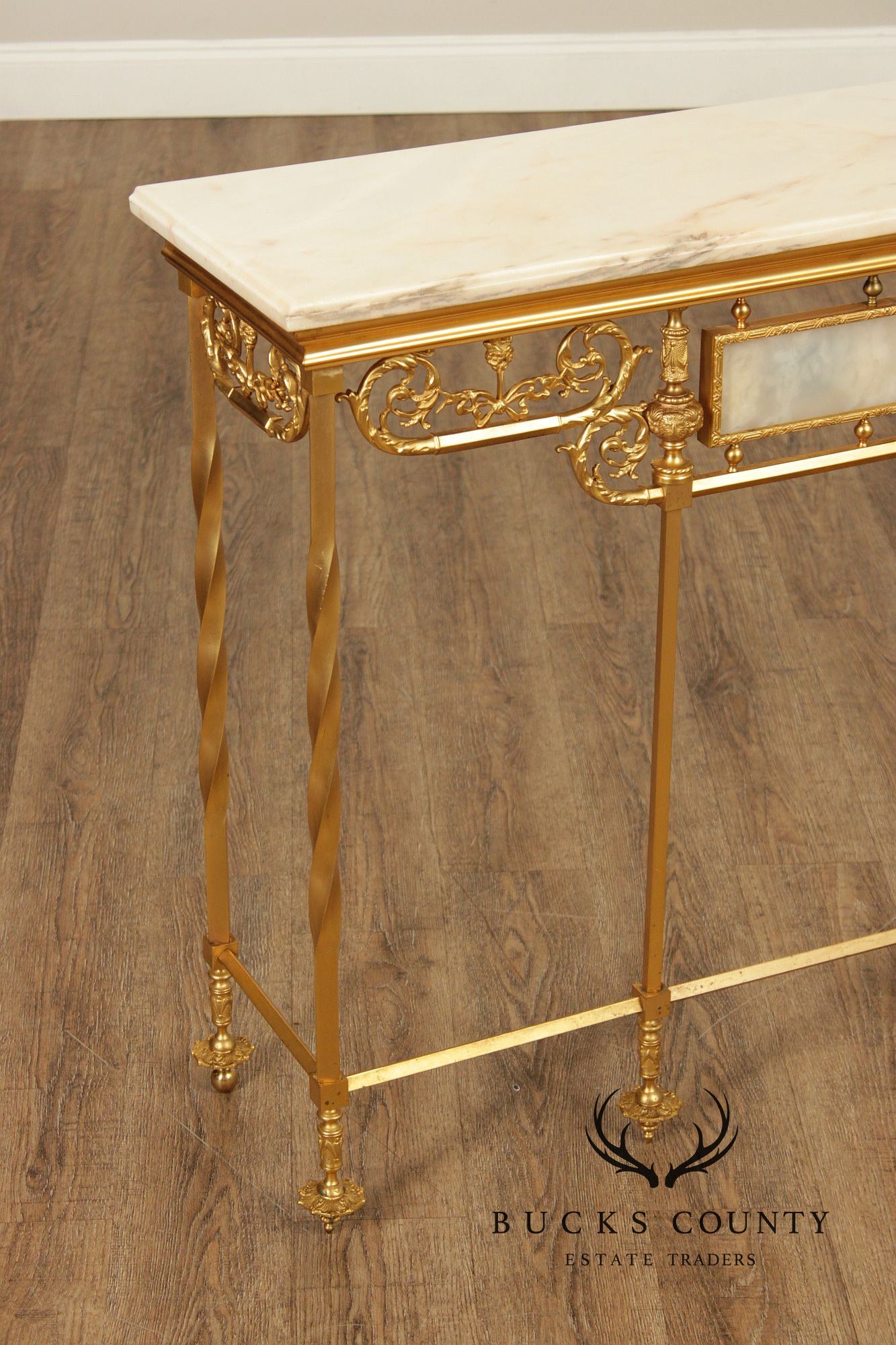 Italian Marble Top Gilt Bronze Console Table