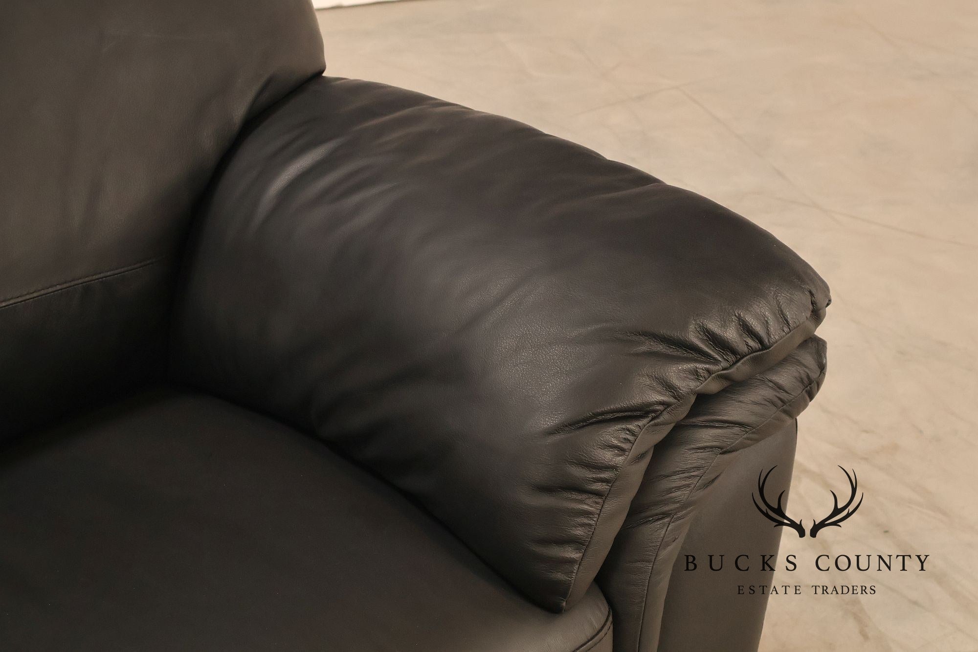 Italsofa Contemporary Black Leather Club Chair