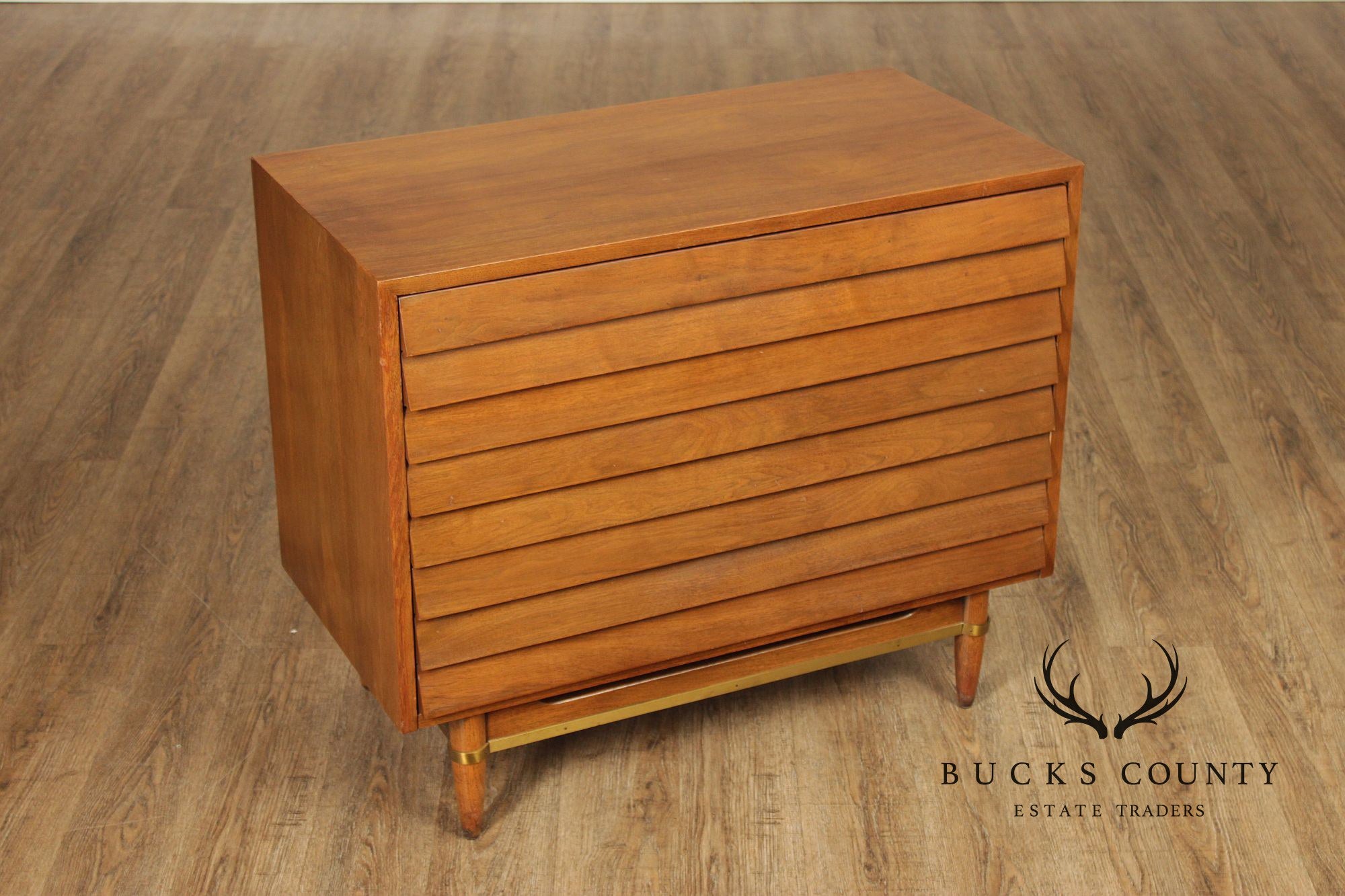Merton Gershun For American Of Martinsville Mid-Century Modern Walnut Louvered Dresser Chest