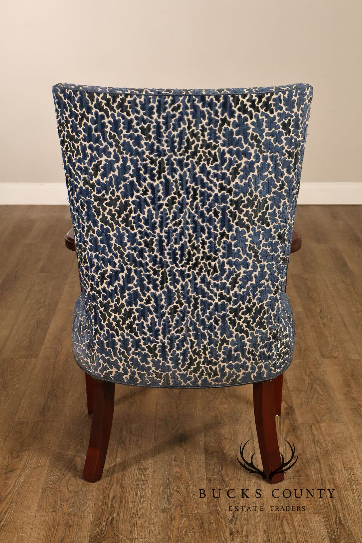 Contemporary Pair of Upholstered Dining Armchairs