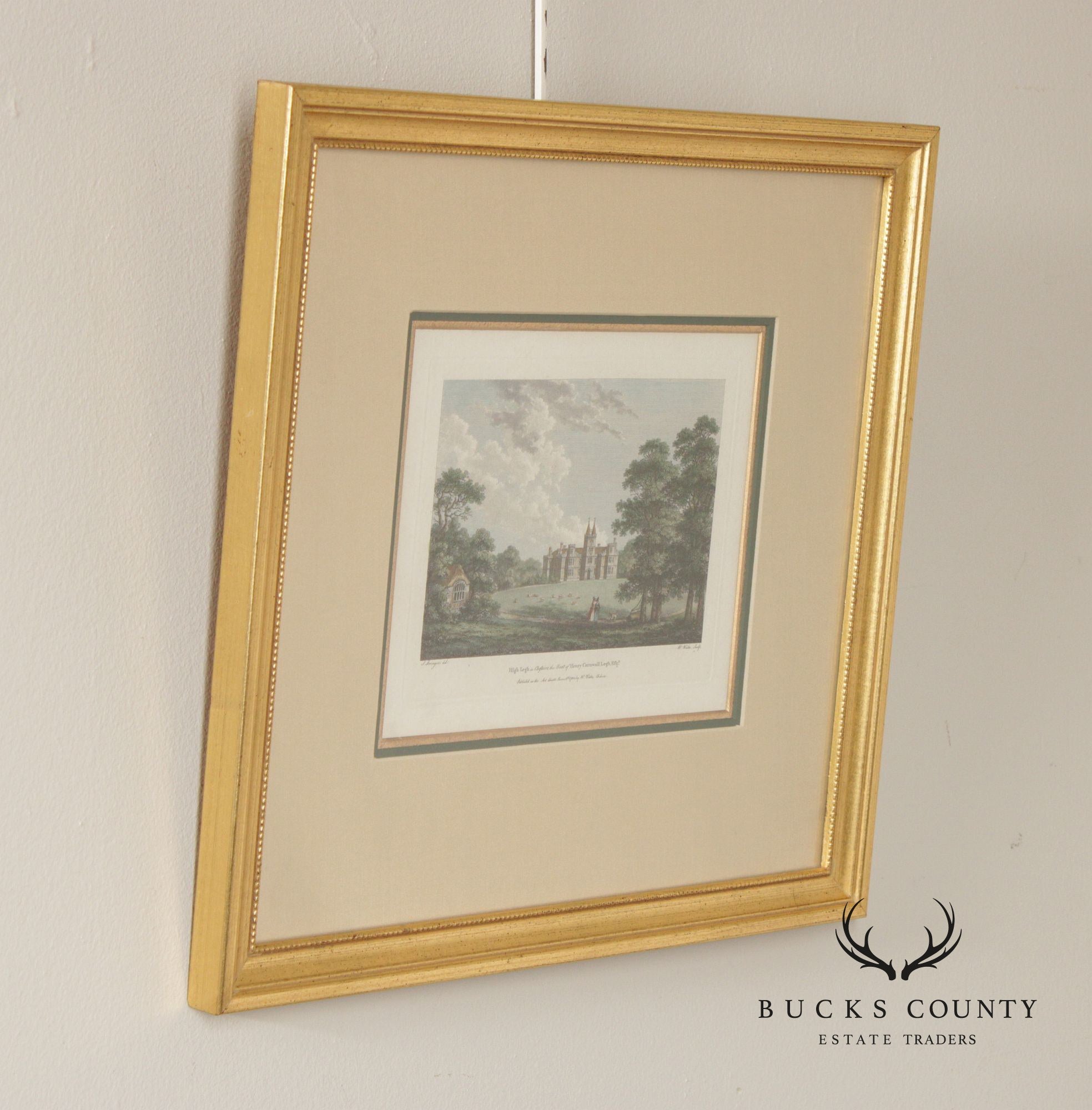 William Watts Framed Colored Print of English Estate