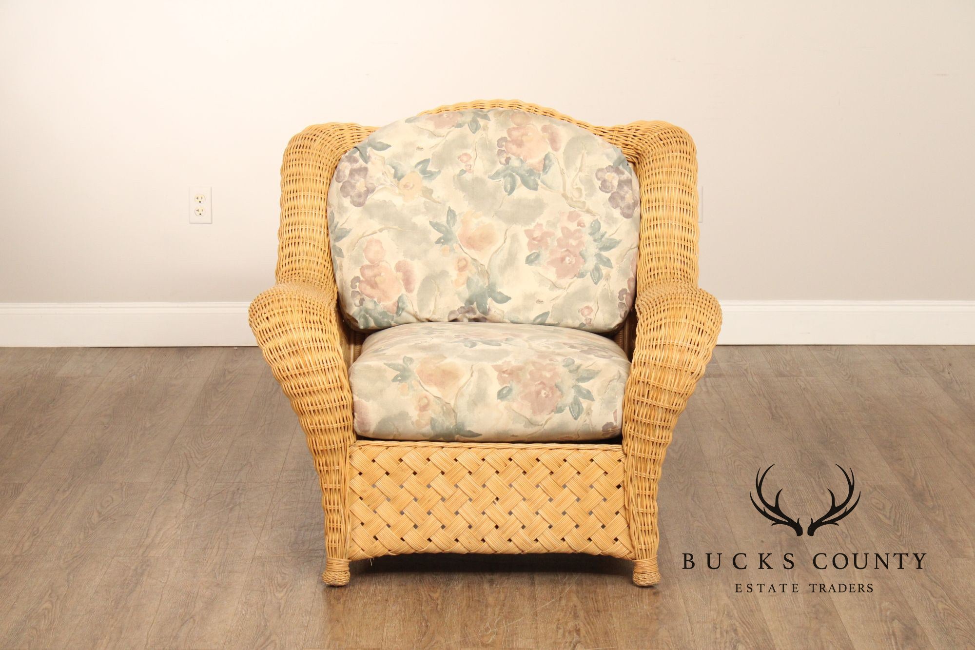 Quality Vintage Wicker Lounge Armchair