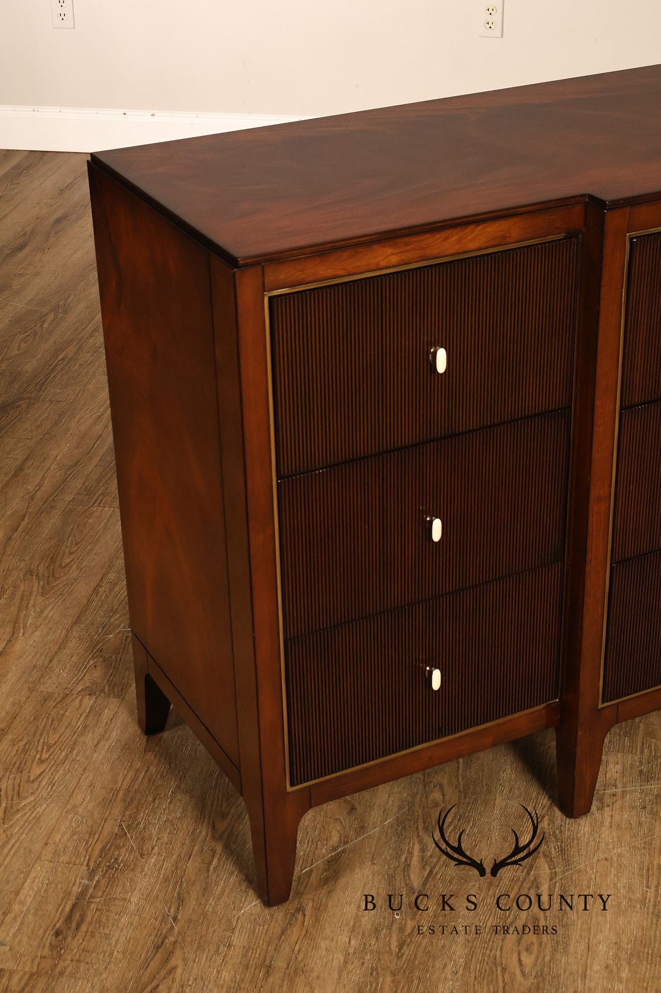 Caracole Modern Nine Drawer Mahogany Long Dresser