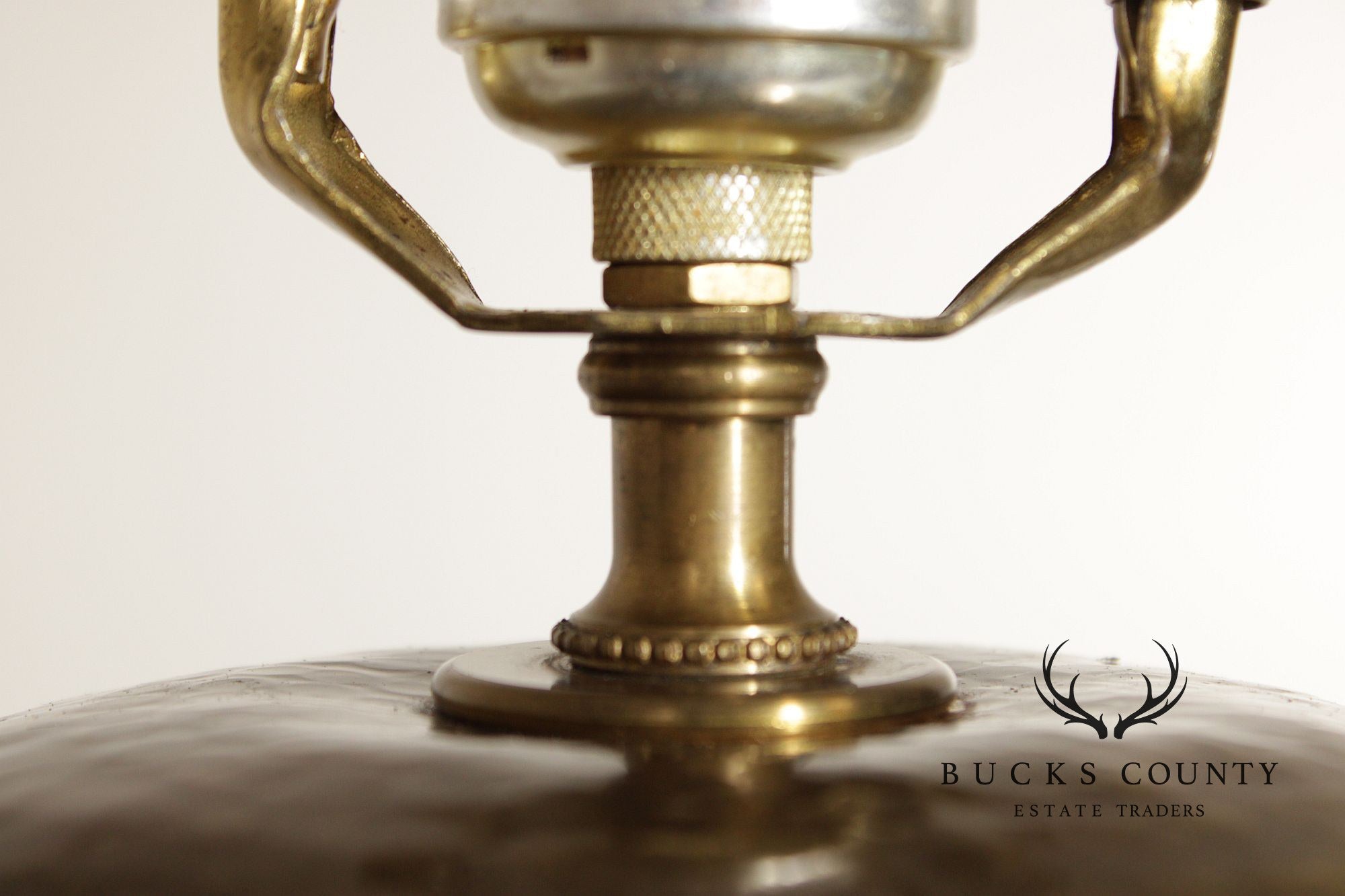 Hollywood Regency Style Hammered Brass Table Lamp