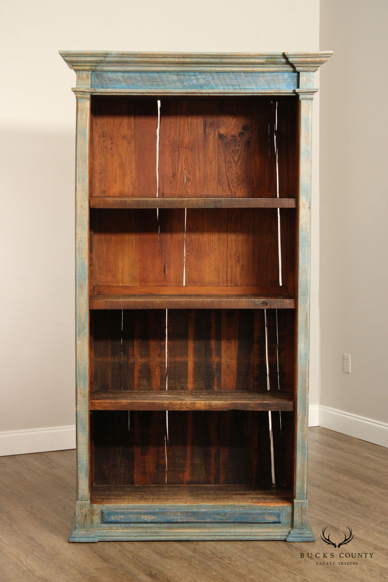 Rustic Farmhouse Style Painted Tall Open Bookcase