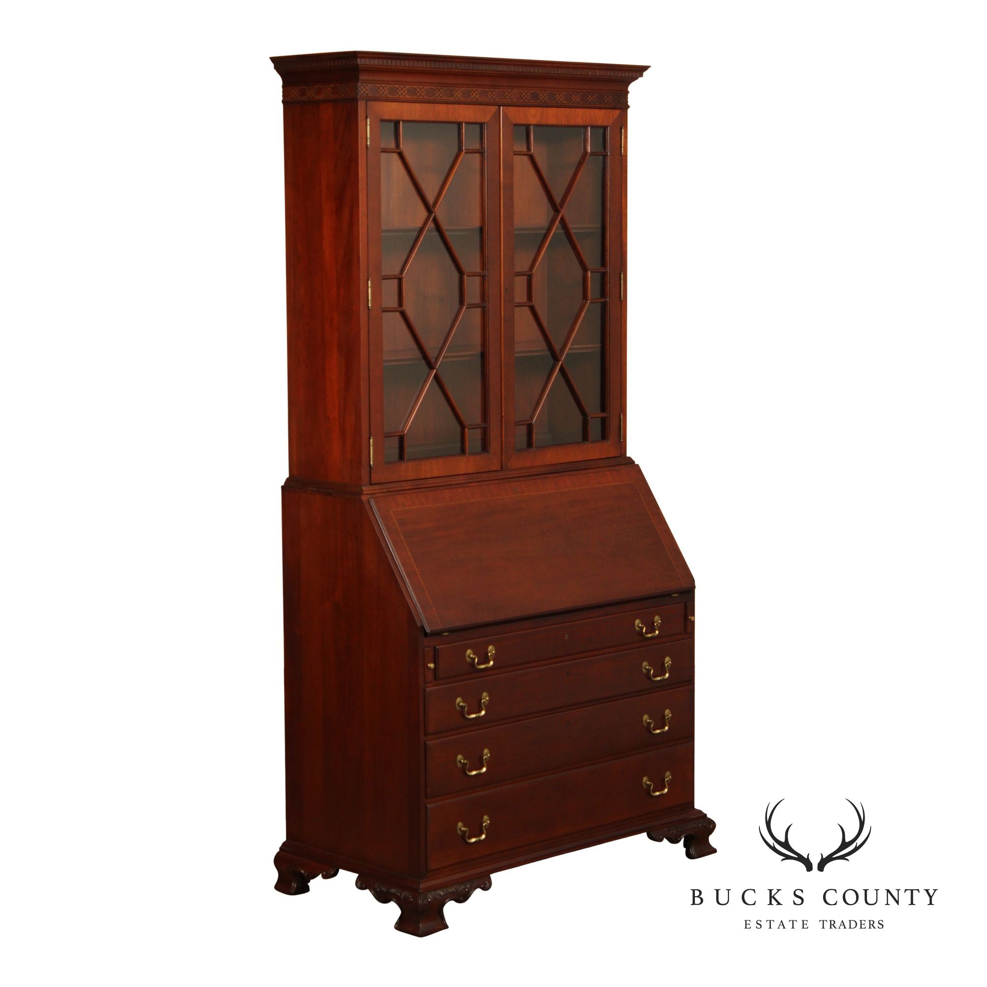 Link-Taylor Georgian Style Mahogany Secretary Bookcase