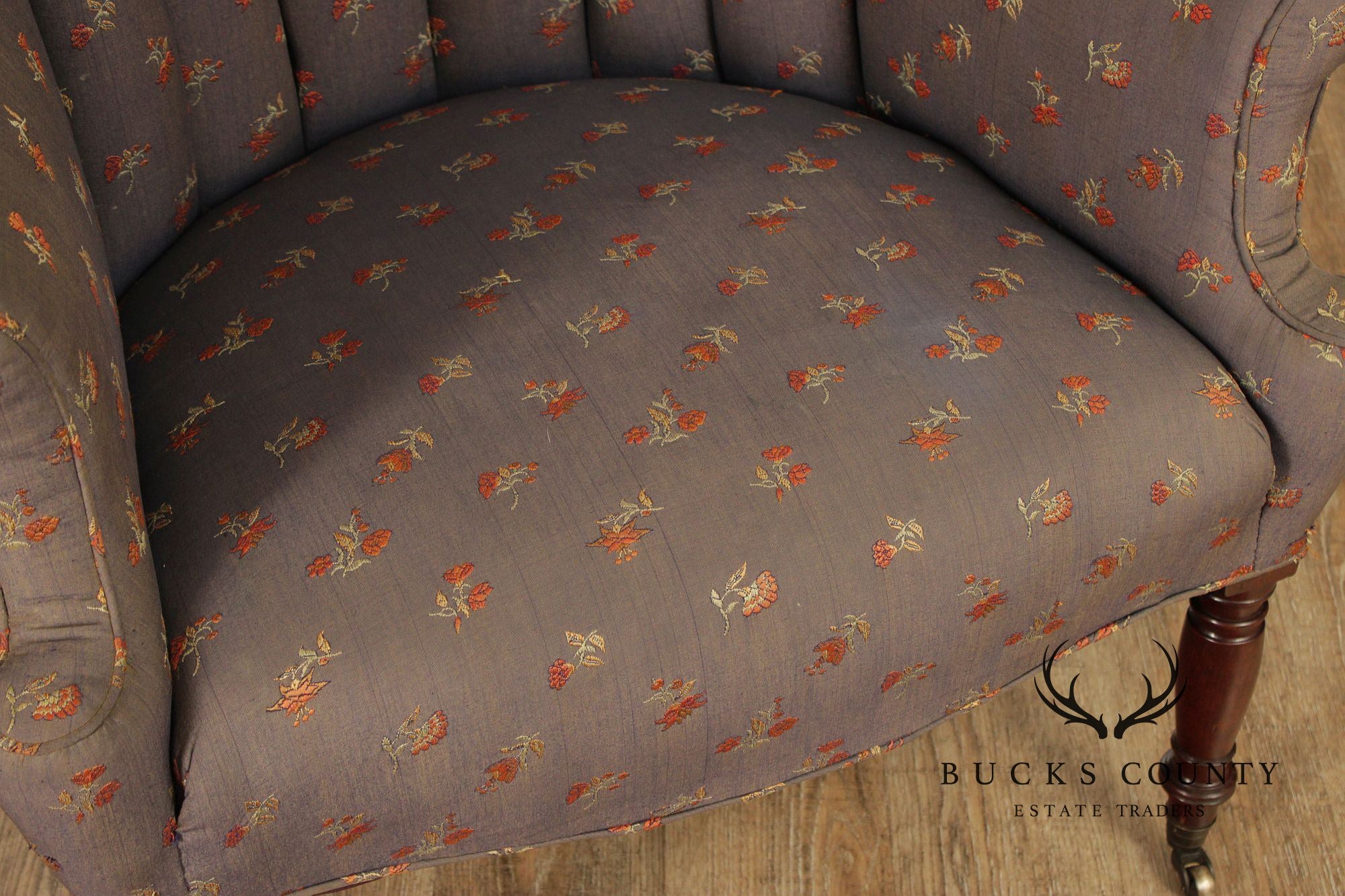 Antique English Regency Barrel Back Fireside Chair