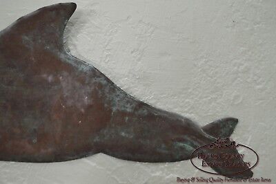 Hammered Copper Weathered Dolphin Wall Sculpture