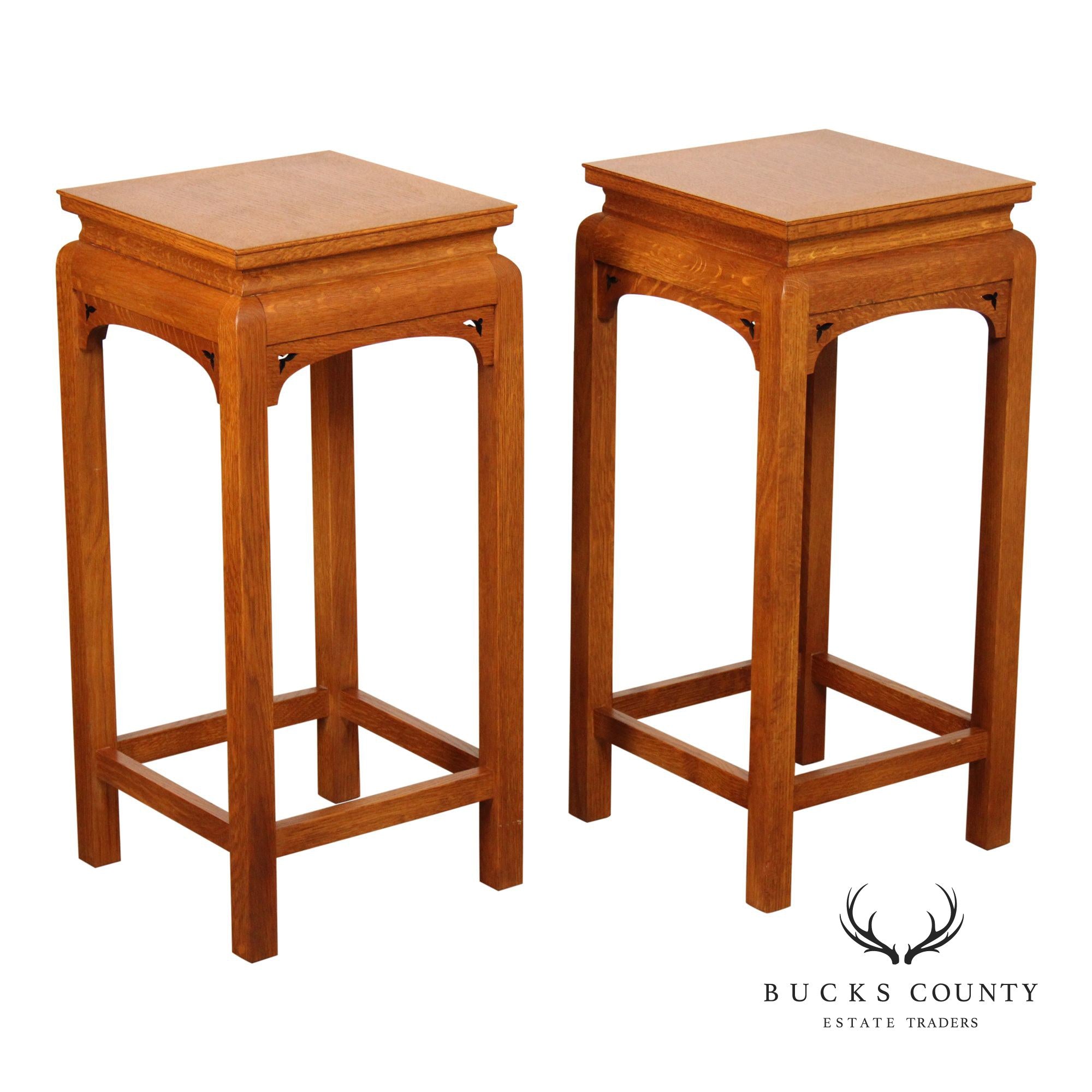 Stickley Mission Collection Pair of Oak Display Stands