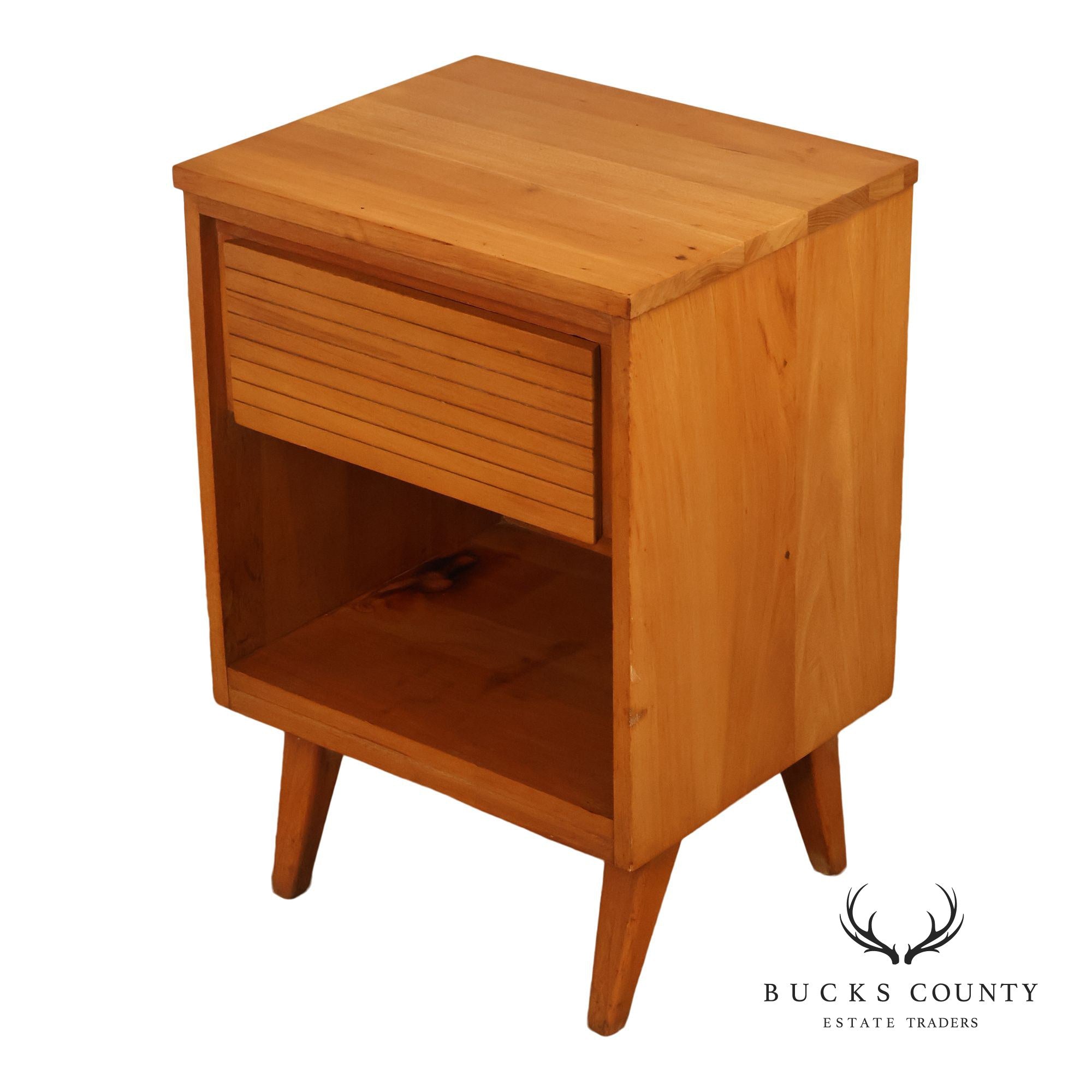 Mid Century Modern Pine Nightstand