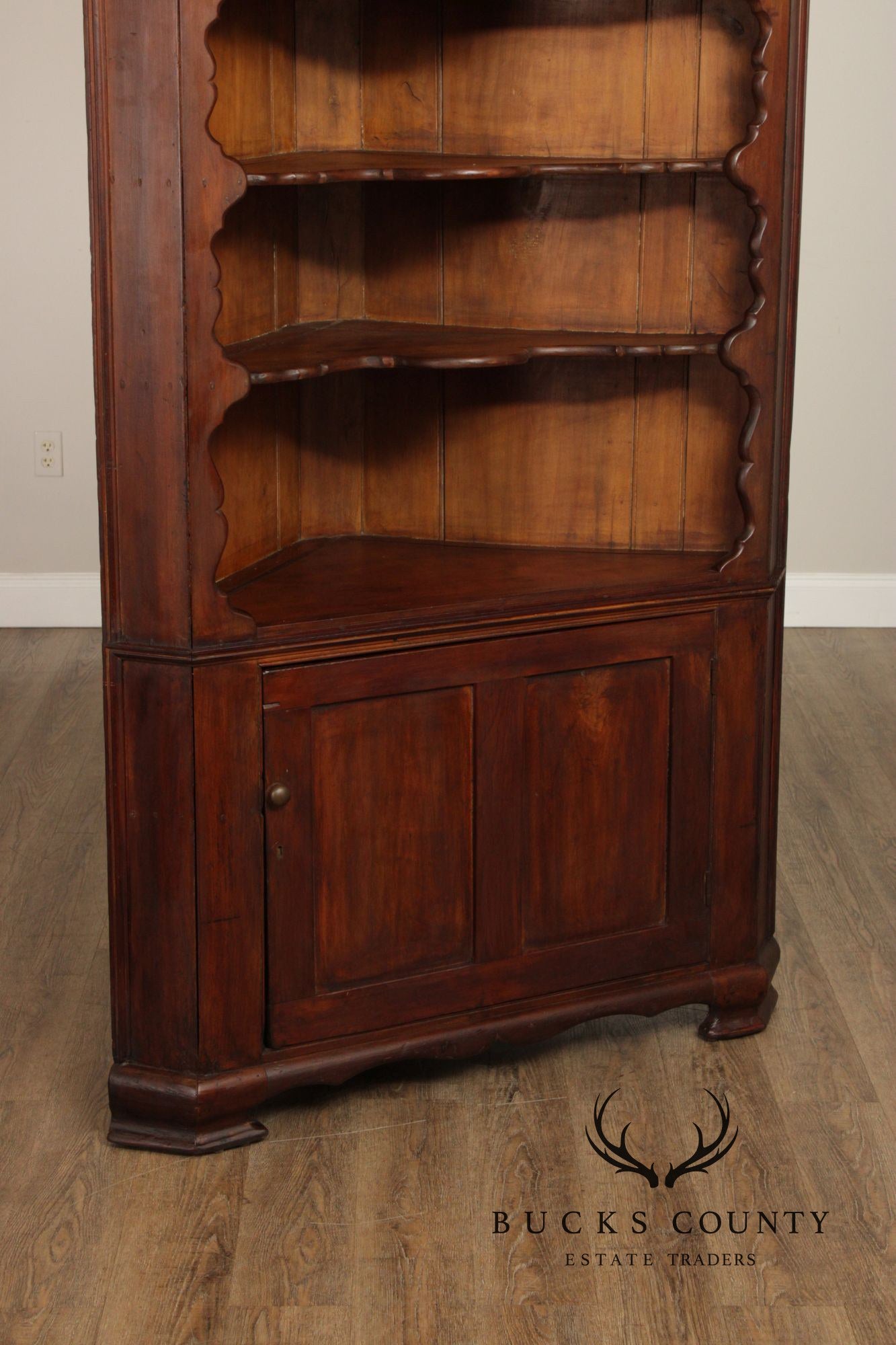 Antique 19th Century American Poplar Corned Cabinet