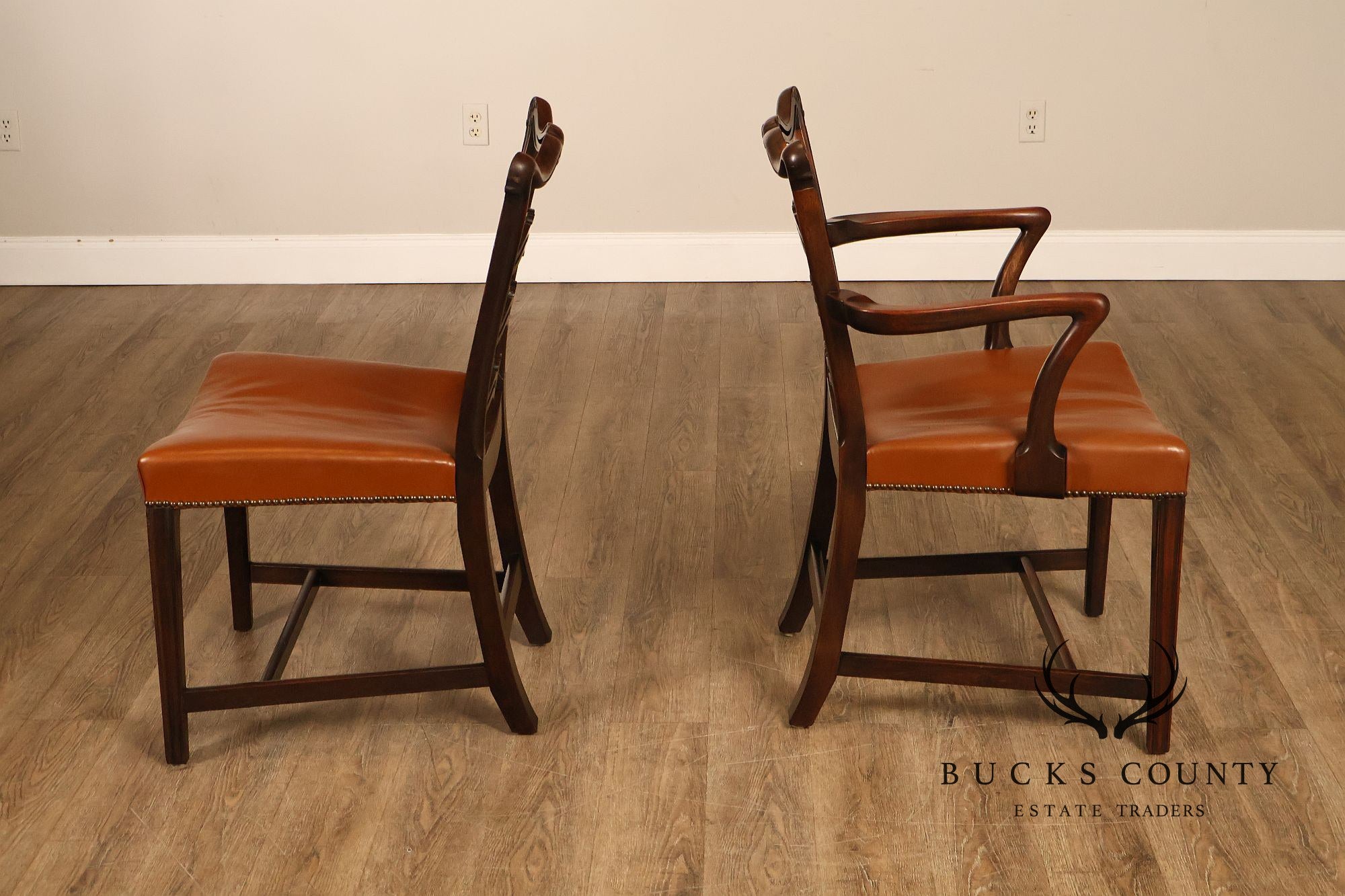 Scottish Chippendale Style Set Of Twelve Ribbon Back Mahogany Dining Chairs