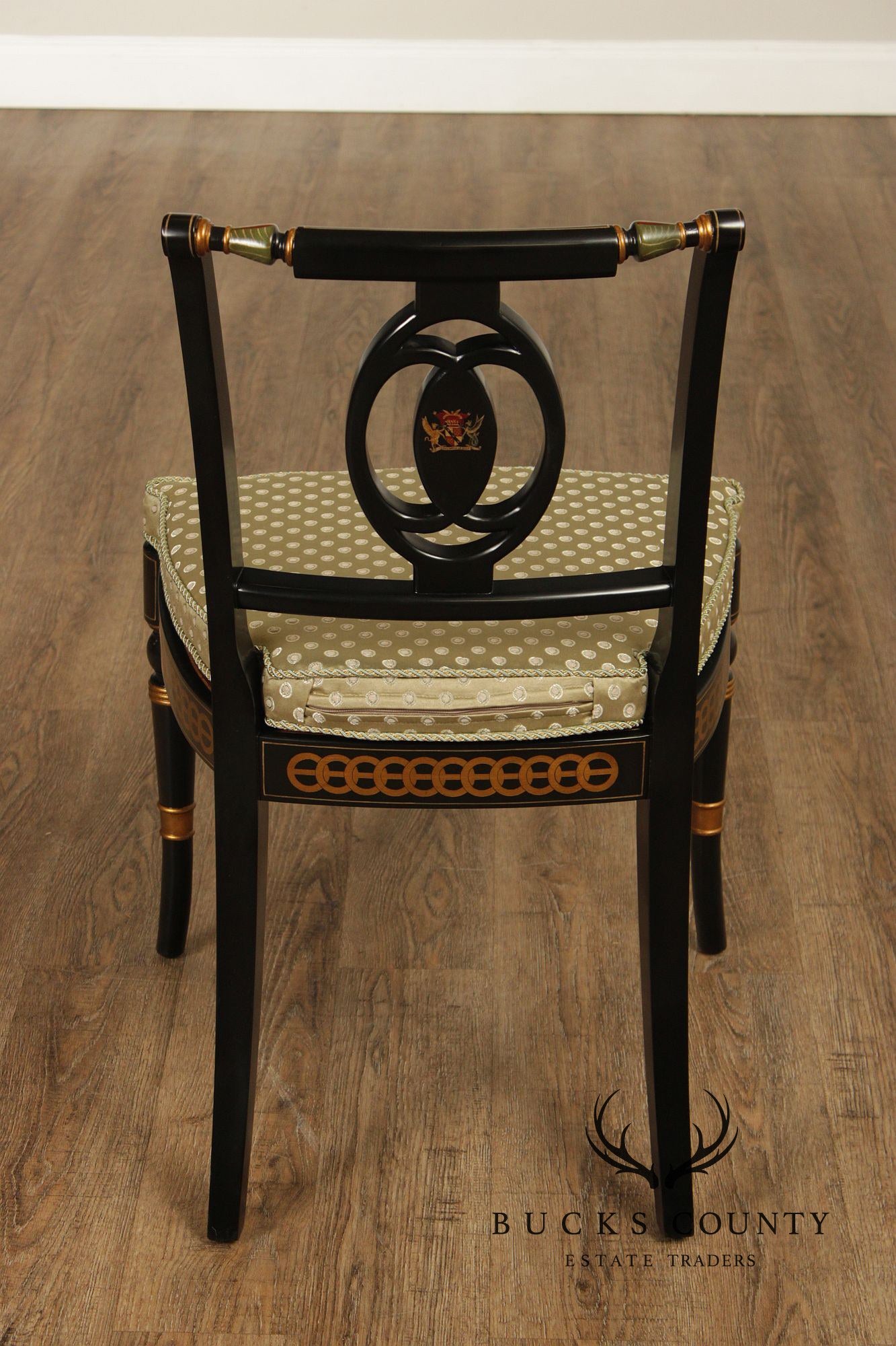 Theodore Alexander Regency Style Set Of Eight Painted And Gilt Dining Chairs