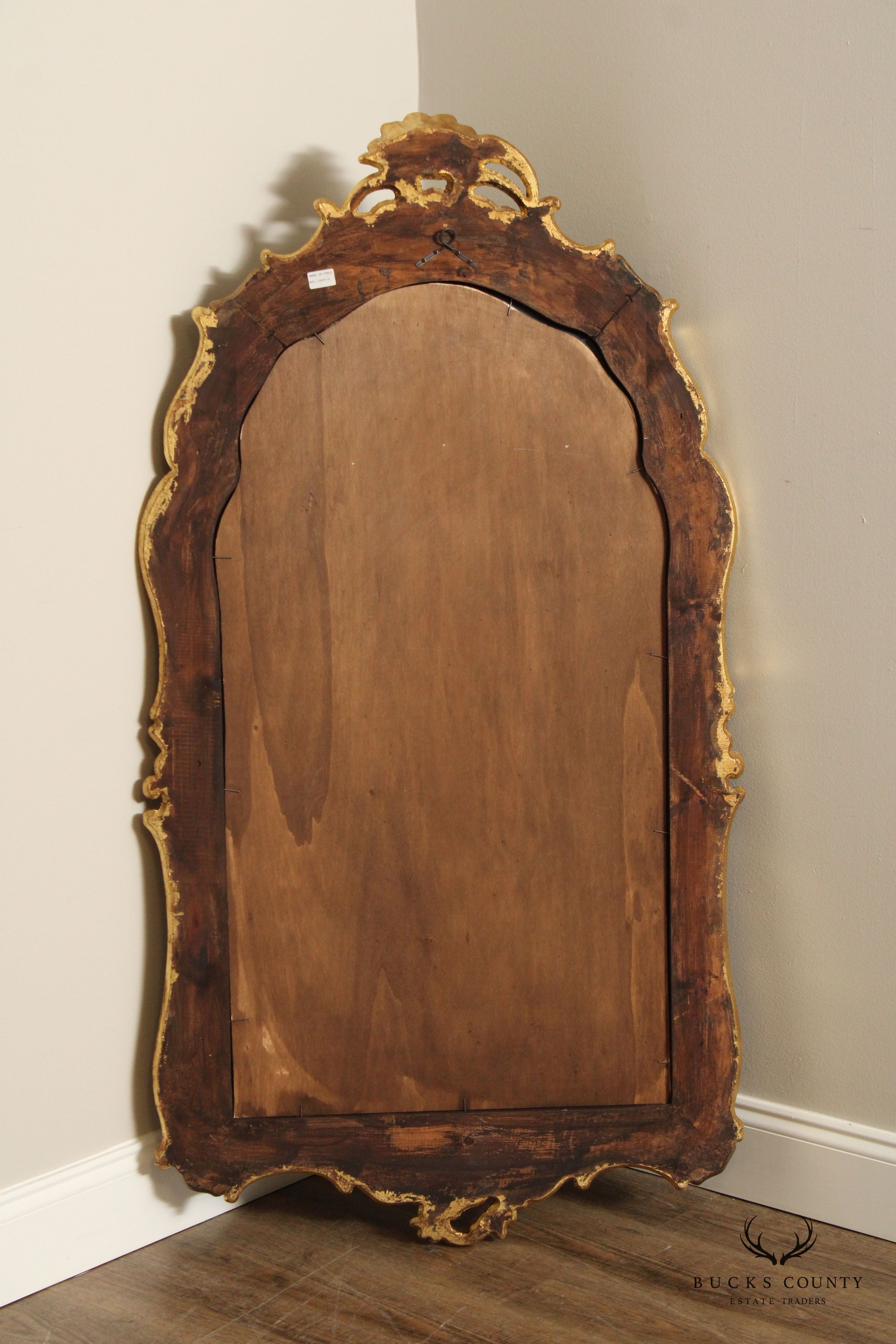 Italian Partial Gilt Chinoiserie Wall Mirror