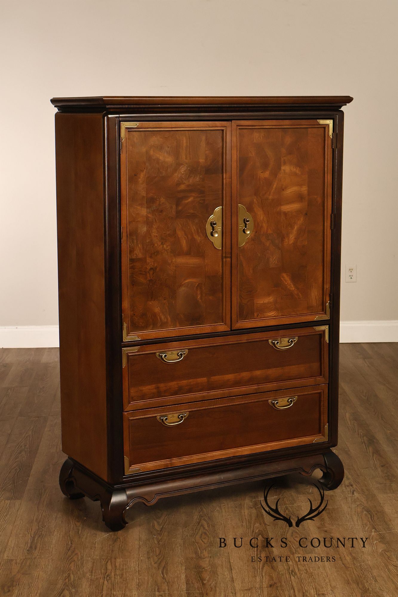 Broyhill Premier Ming Dynasty Asian Style Burl Wood Armoire