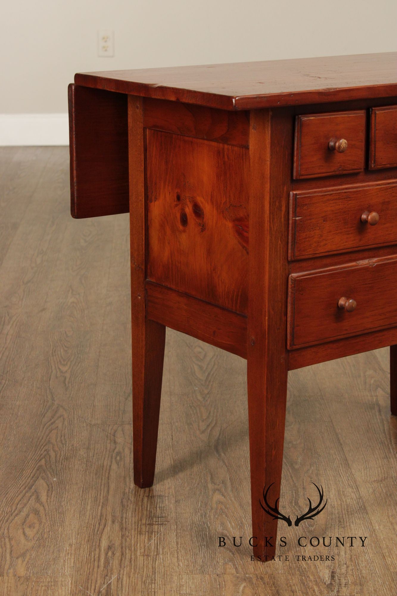 Shaker Style Custom Pine Drop-Leaf Sewing Cabinet