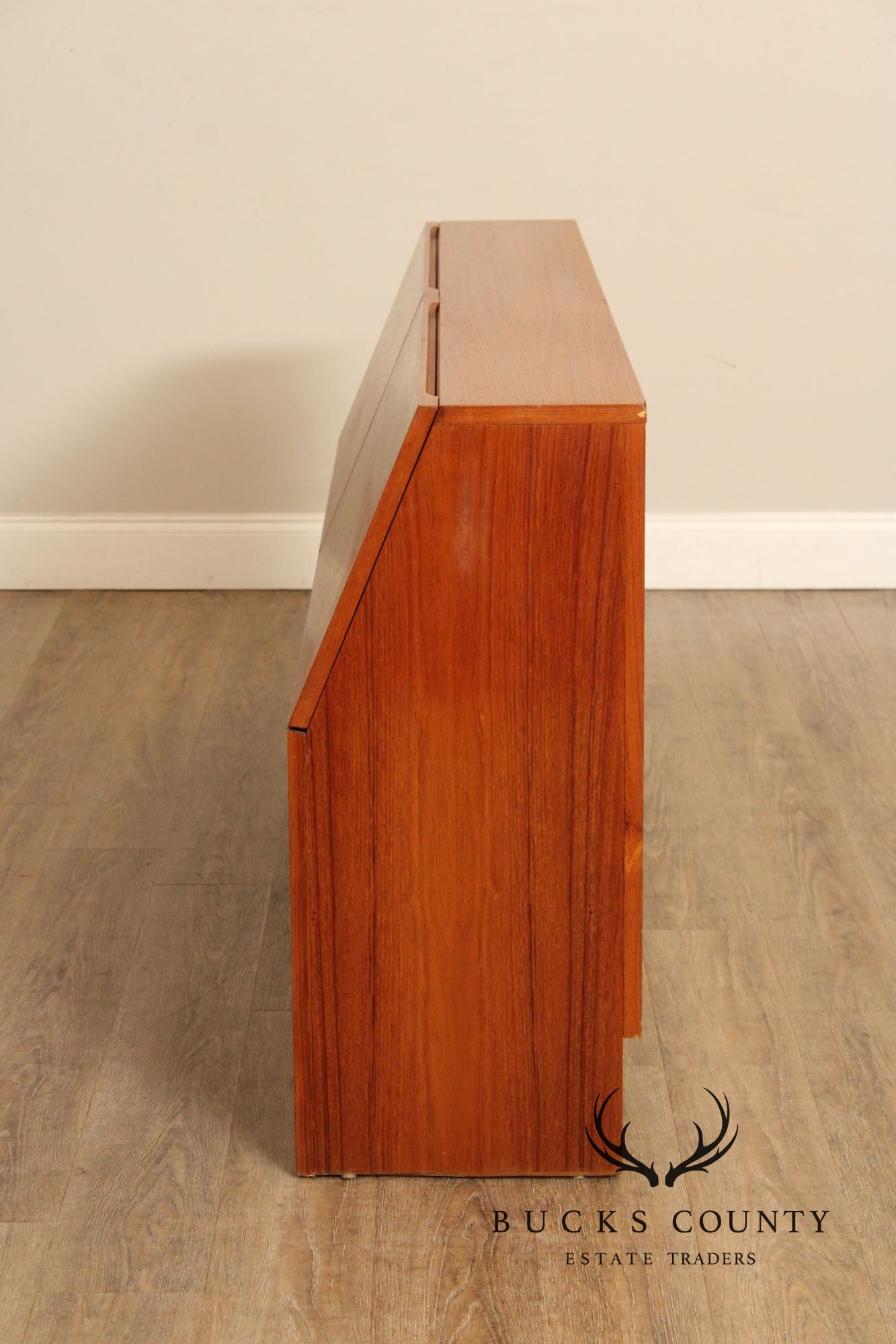 Danish Modern Teak Queen Storage Headboard