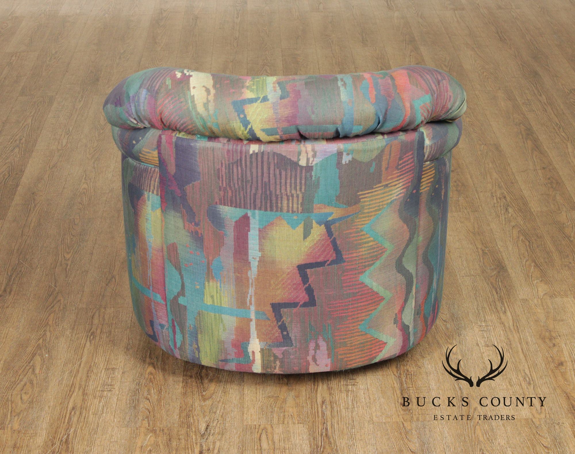 Sherrill Furniture Post Modern Pair of Swivel Club Chairs