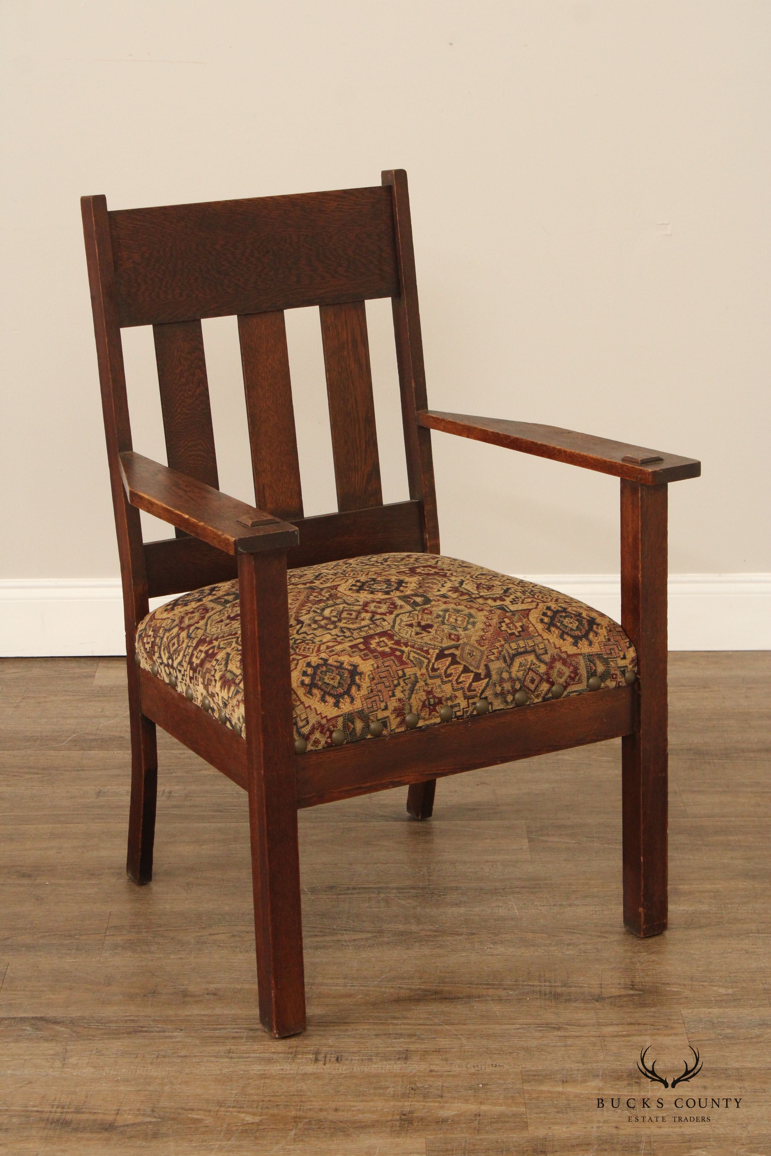 Antique Mission Oak Armchair