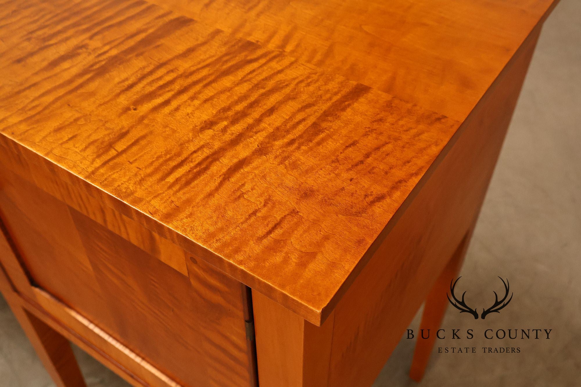 Eldred Wheeler Tiger Maple Tapered Leg Sideboard
