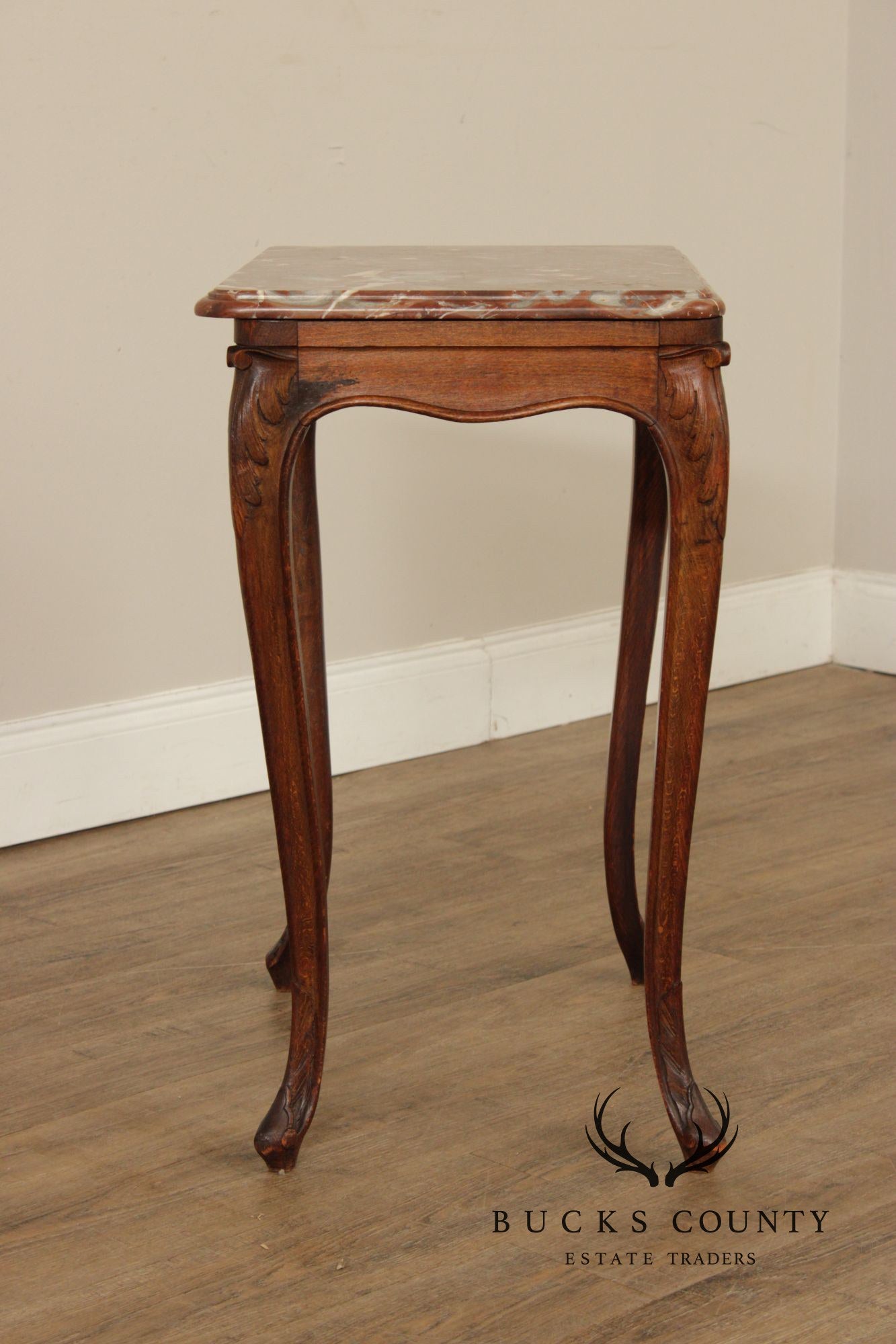French Louis XV Style Marble Top End Table