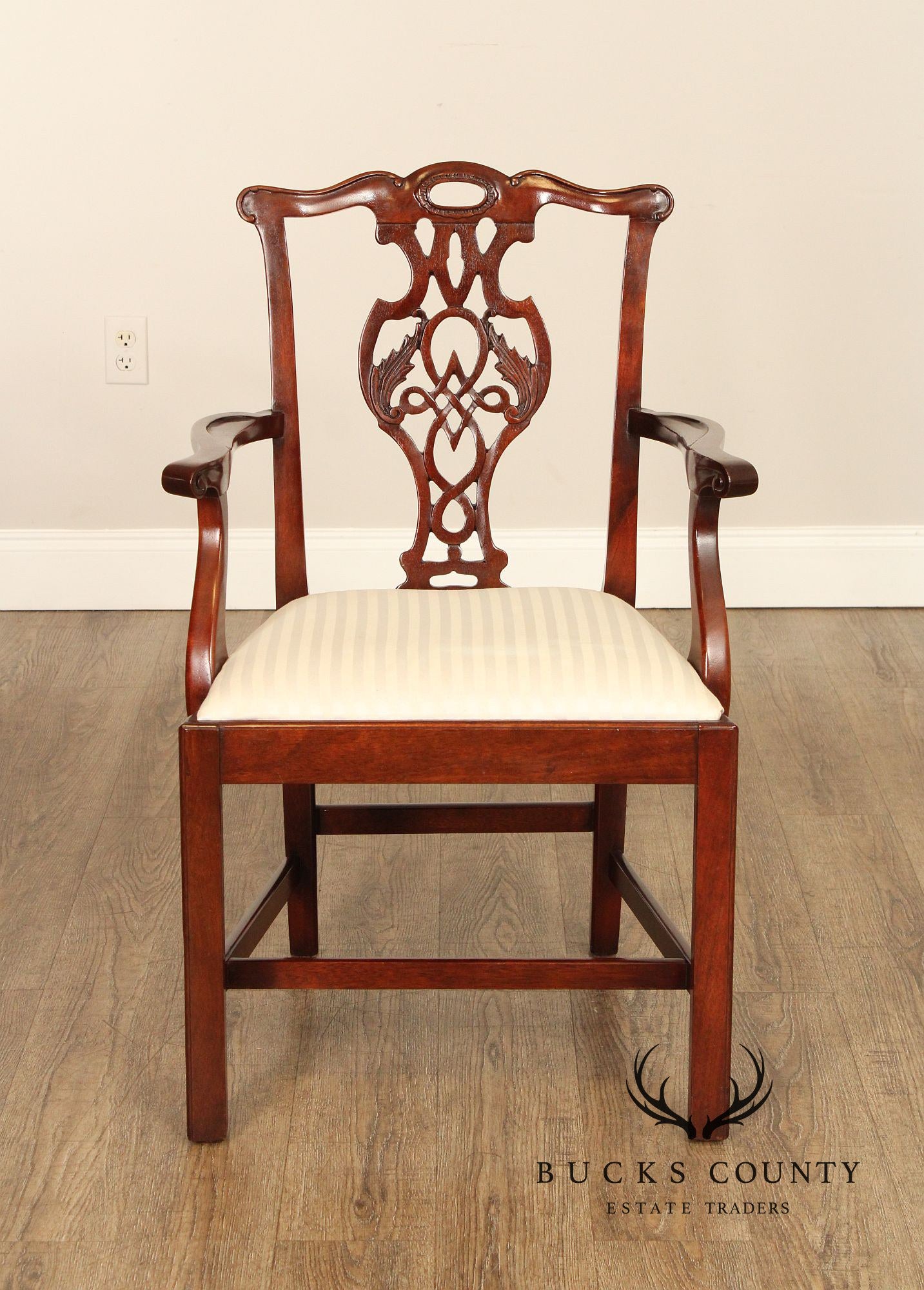 Baker Furniture  Chippendale Style Set of Six Mahogany Dining Chairs