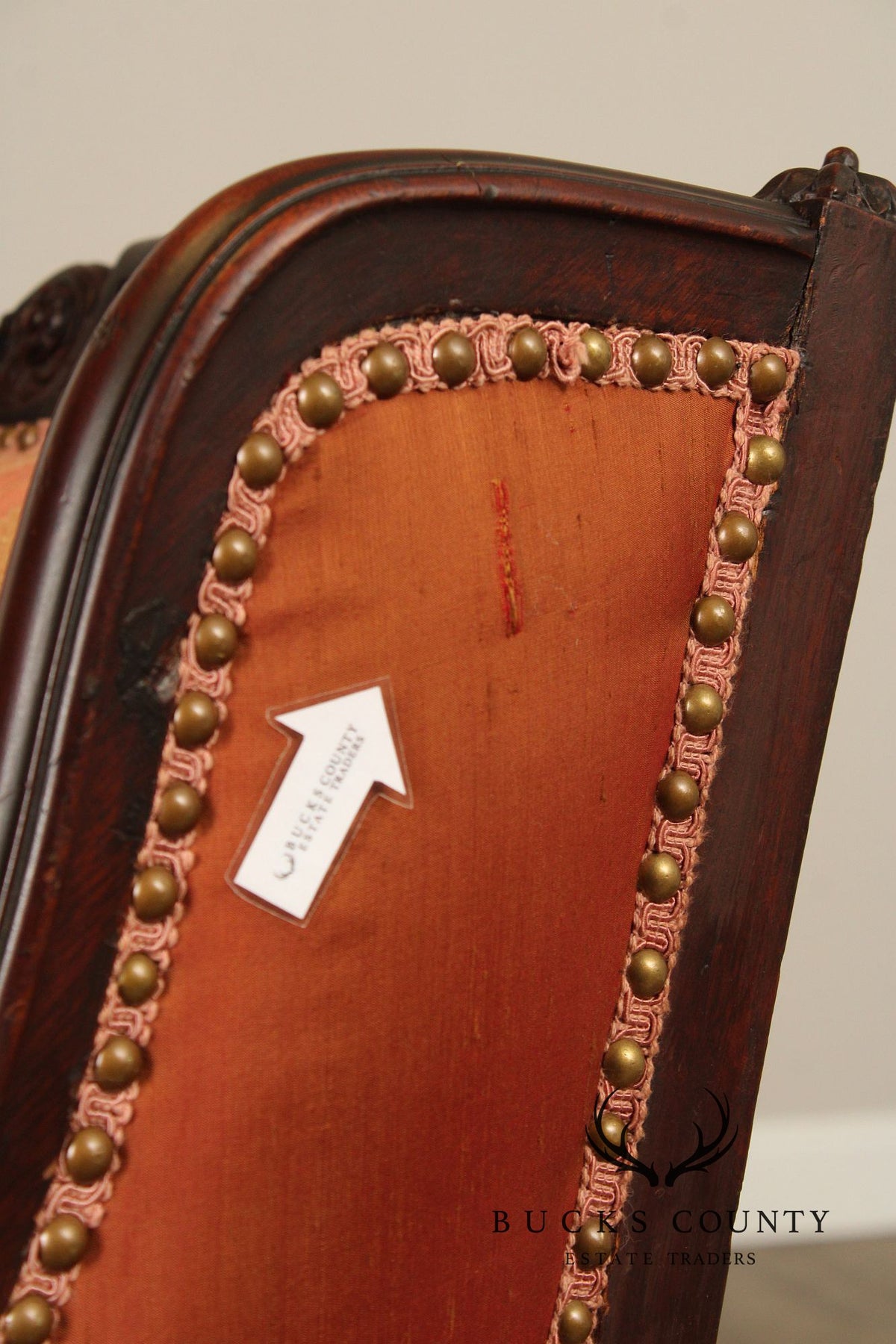 English Regency Style Antique Carved Mahogany Armchair