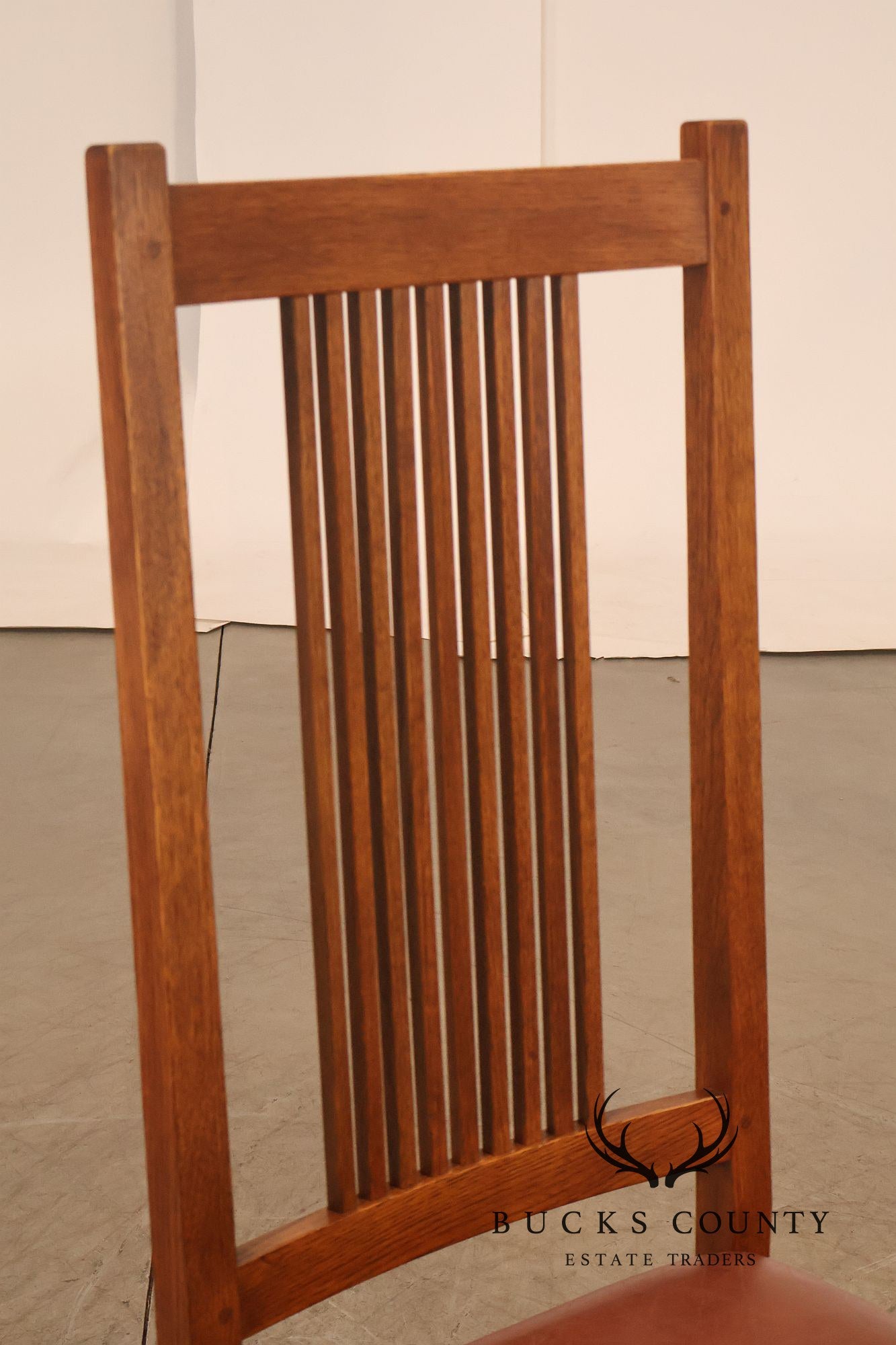 Stickley Mission Collection Set Of Six Oak Spindle Dining Chairs