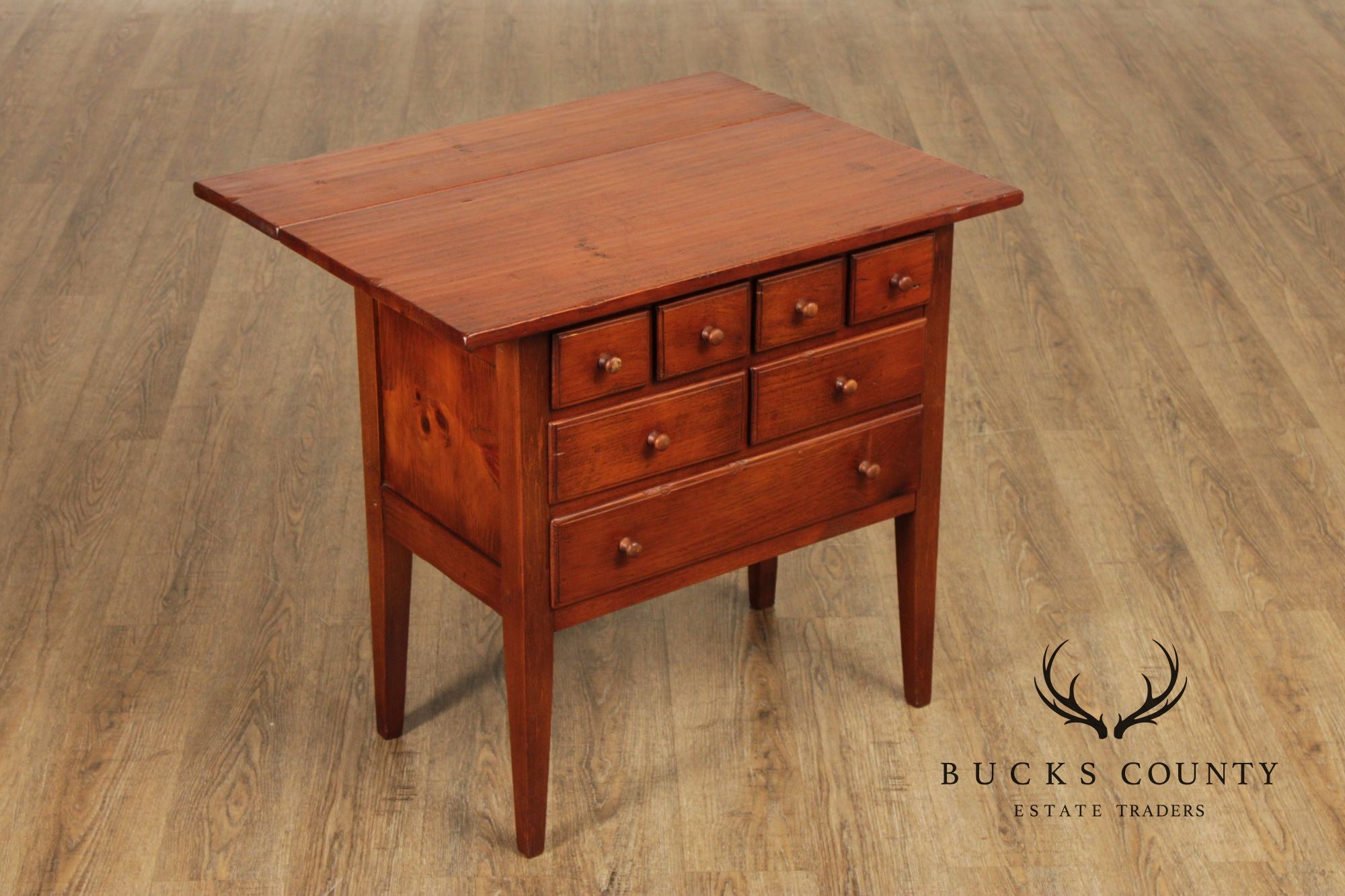 Shaker Style Custom Pine Drop-Leaf Sewing Cabinet