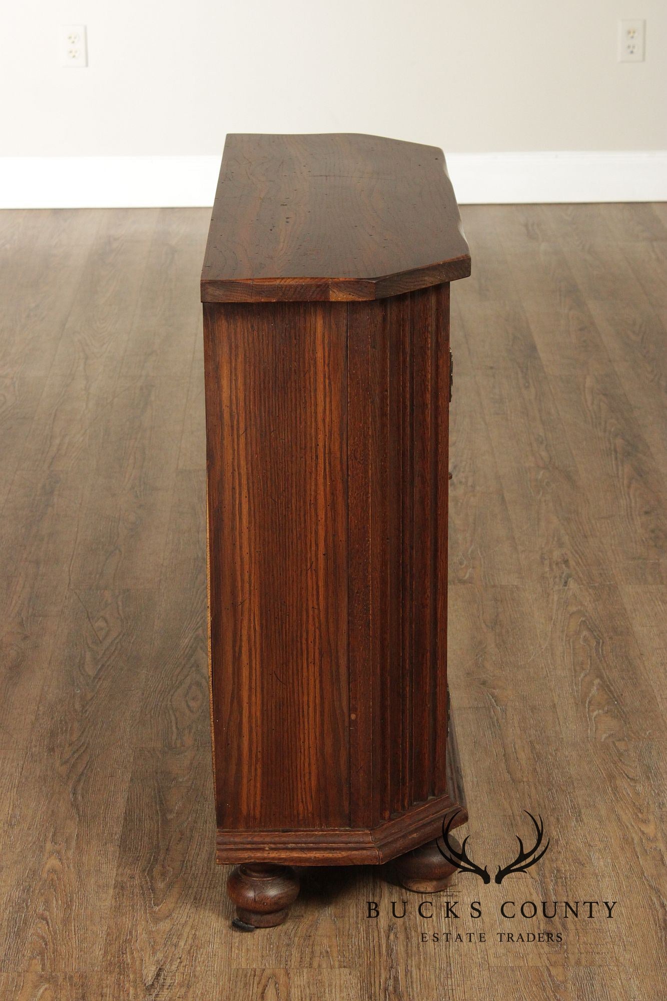Rustic European Style Oak Console Cabinet