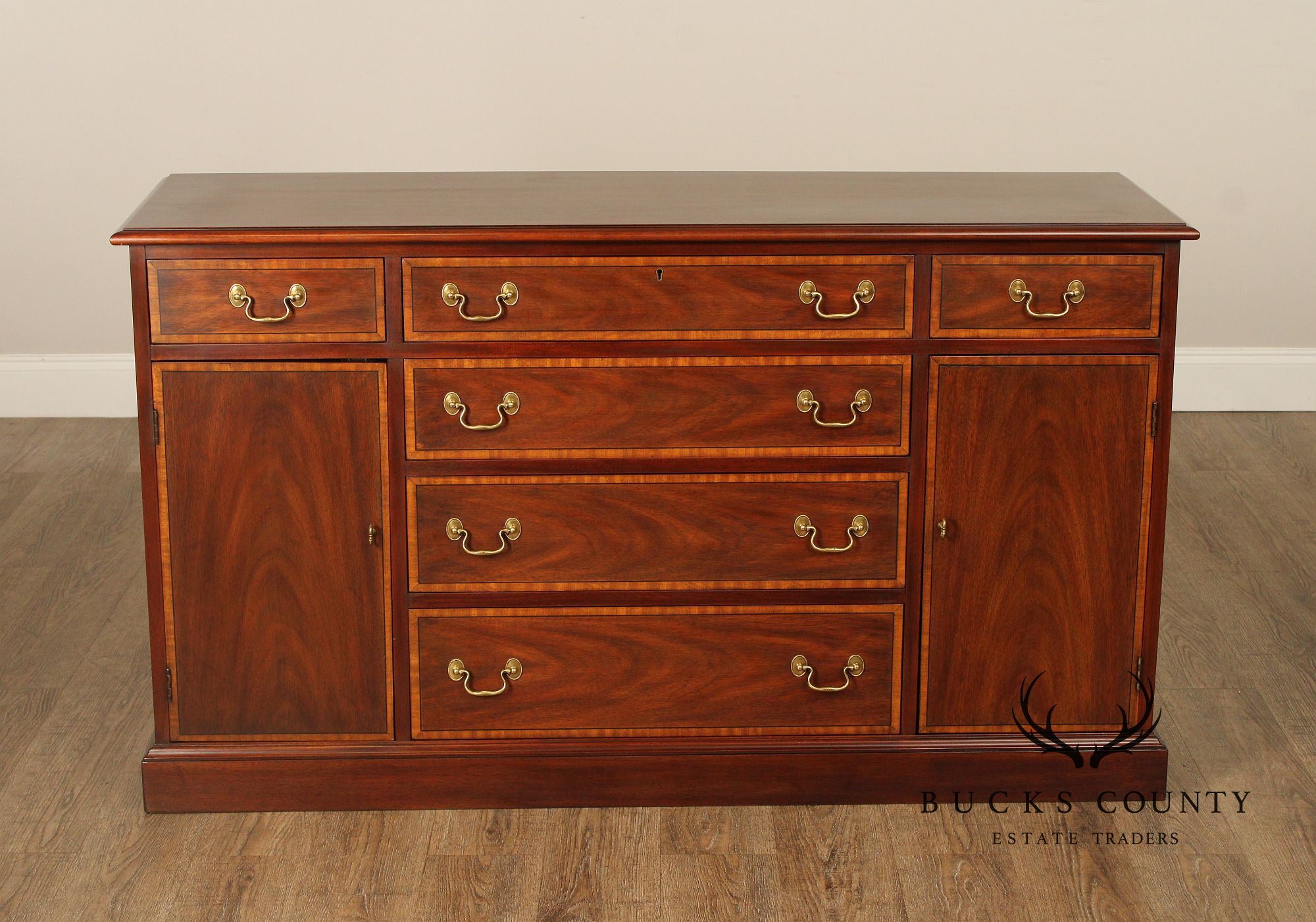 Henkel Harris Georgian Style Inlaid Mahogany Sideboard