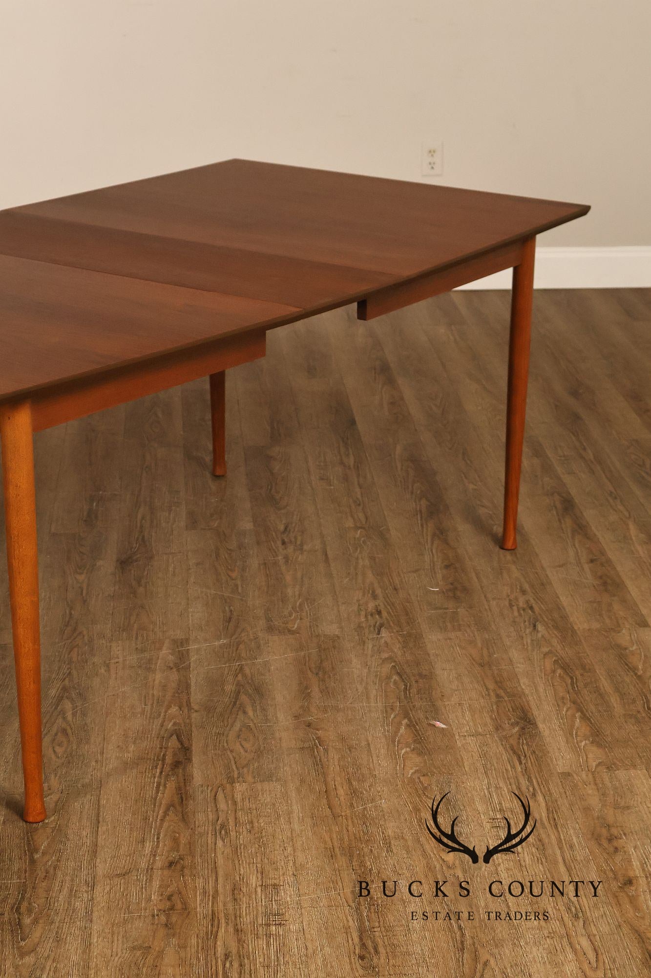 Mid Century Modern Walnut Dining Table With Leaf