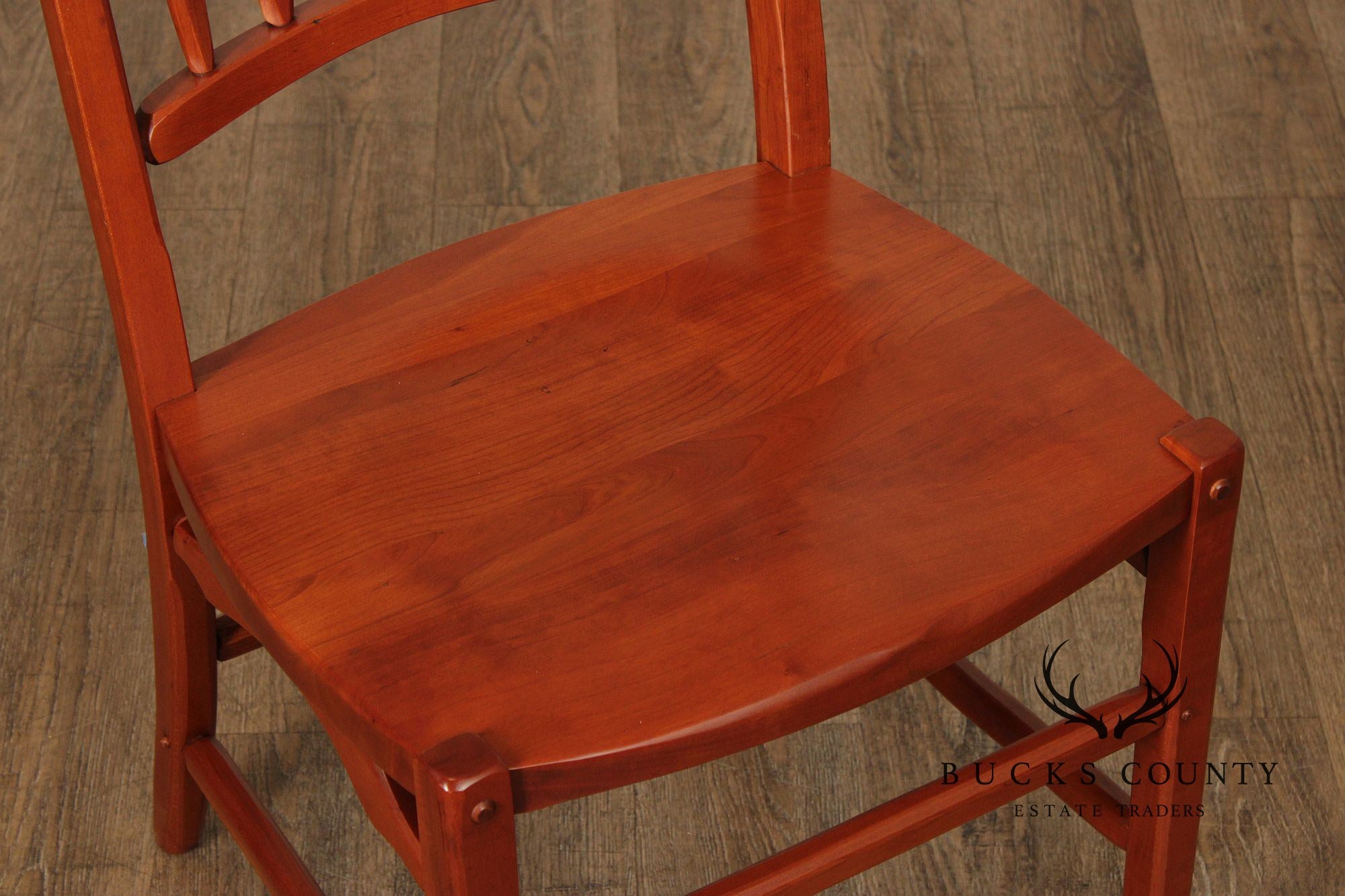 Hunt Country Furniture Set of Eight Solid Cherry 'Squire' Dining Chairs