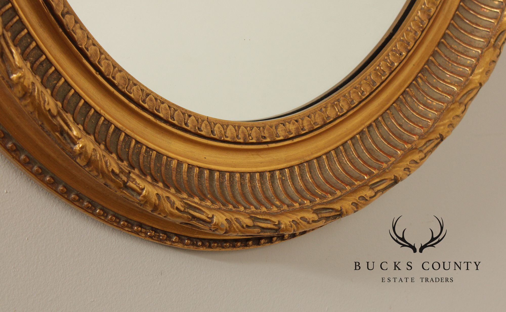 LaBarge Louis Phillipe Style Giltwood Carved Oval Wall Mirror