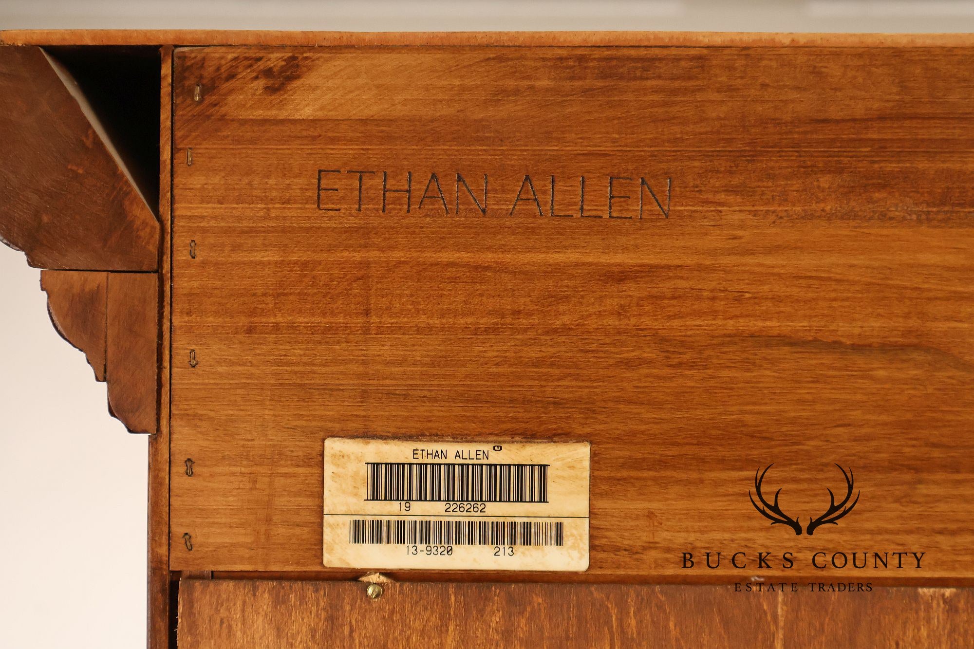 Ethan Allen 'Legacy' Maple Open Carved Library Bookcase