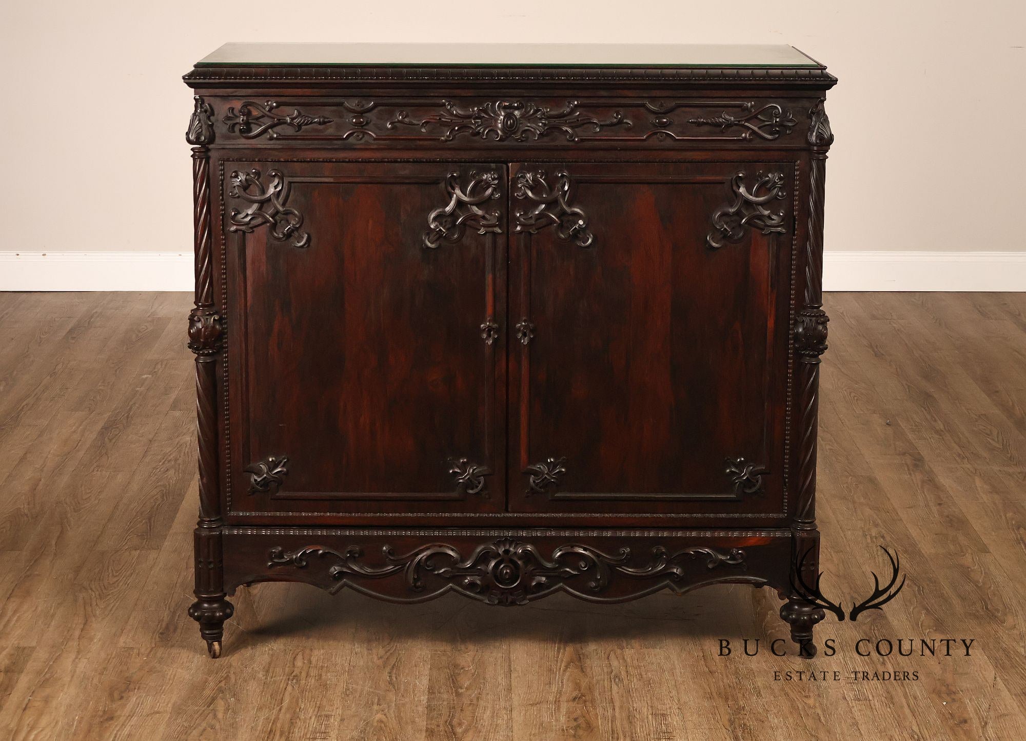 Antique Victorian Rosewood Carved Server
