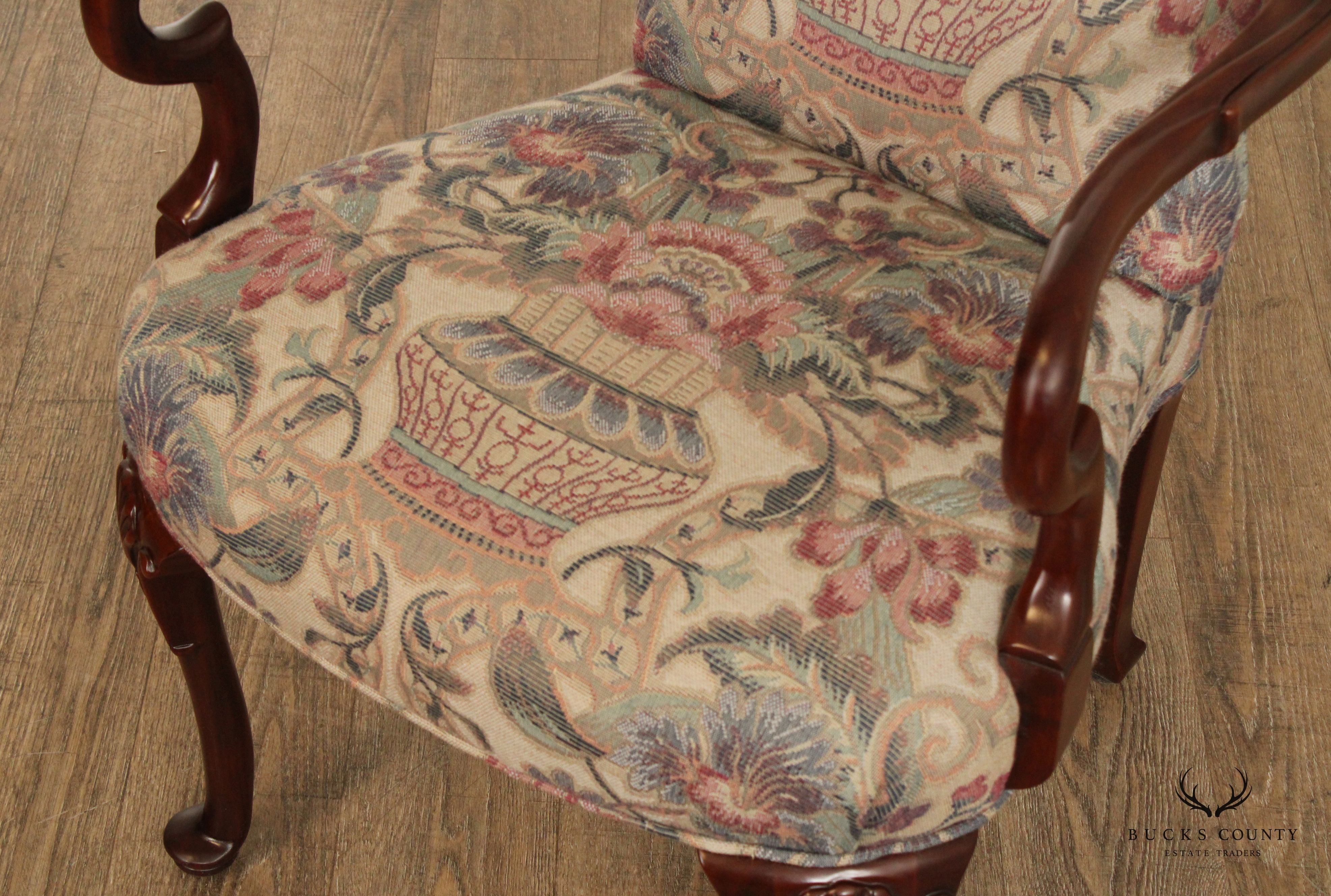 Southwood Queen Anne Style Mahogany Shepard’s Crook Arm Chair