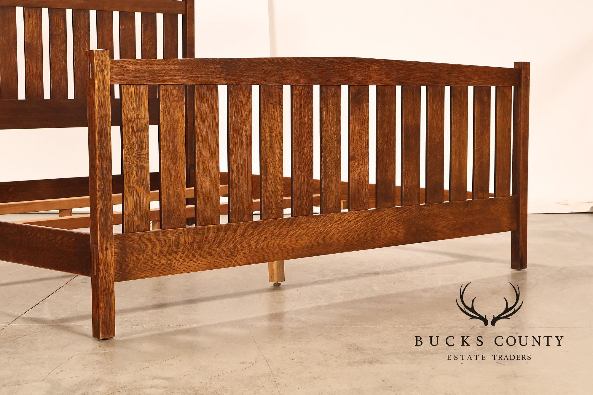 Stickley Mission Collection King Size Oak Slat Bed