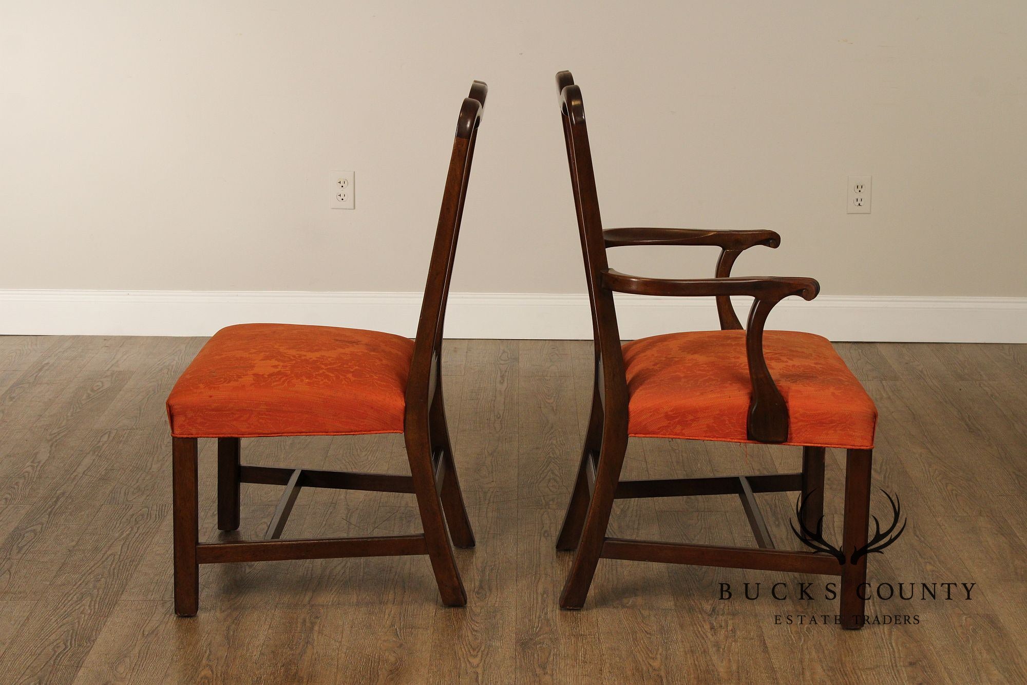 Henredon Chippendale Style Vintage Set of Six Mahogany Dining Chairs