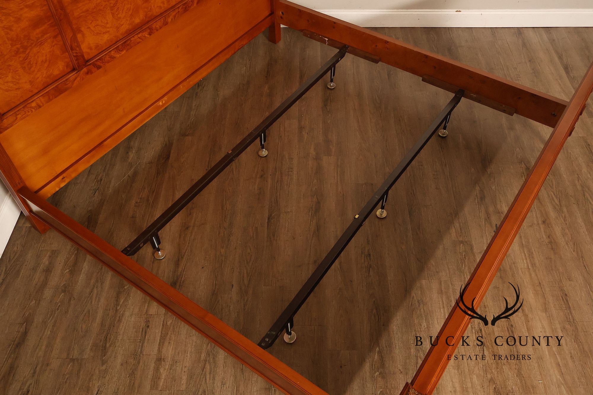 Quality Louis XVI Style Burlwood King Size High Back Bed